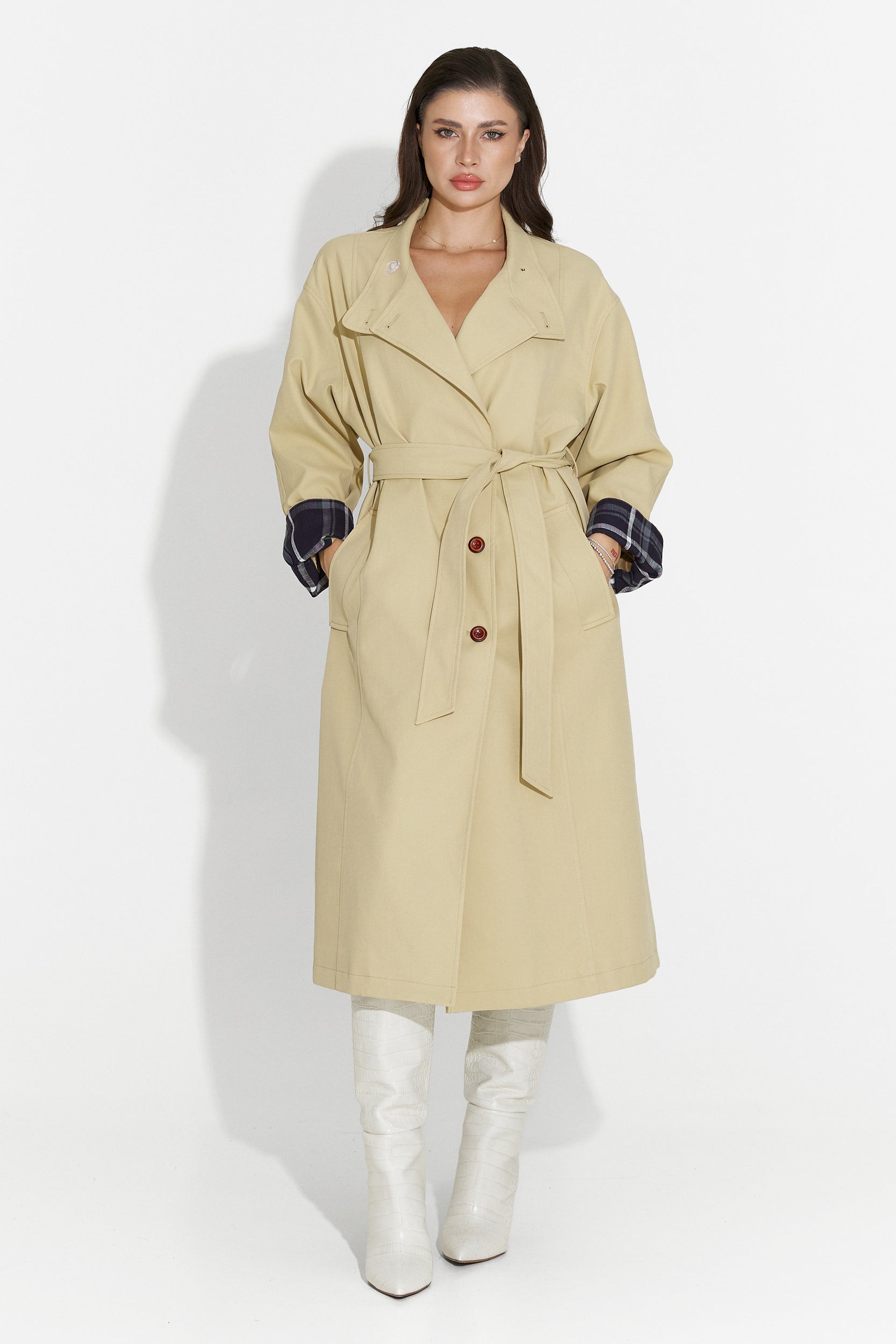 Palton dama mediu maro Dakisa Bogas