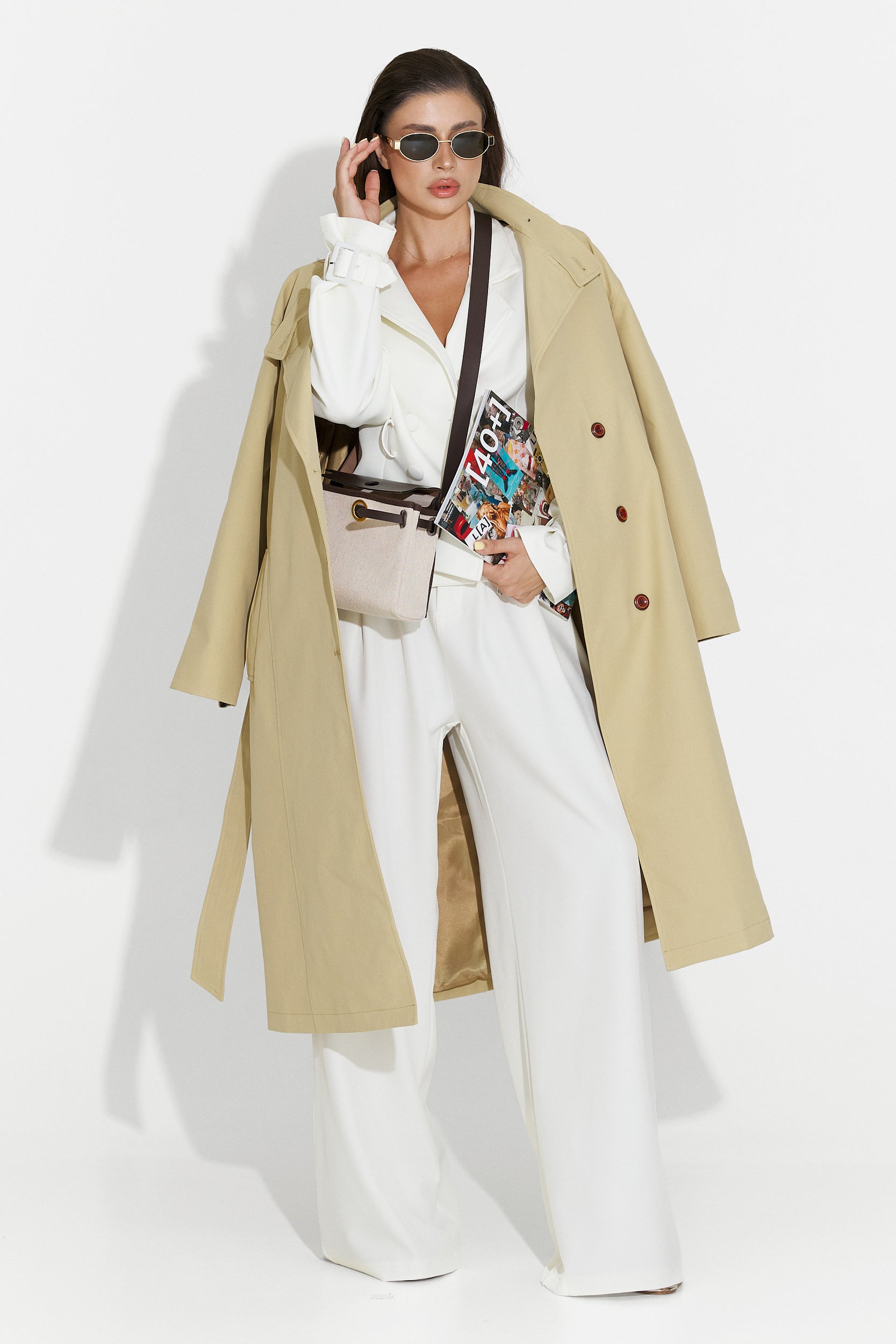 Palton dama mediu maro Dakisa Bogas