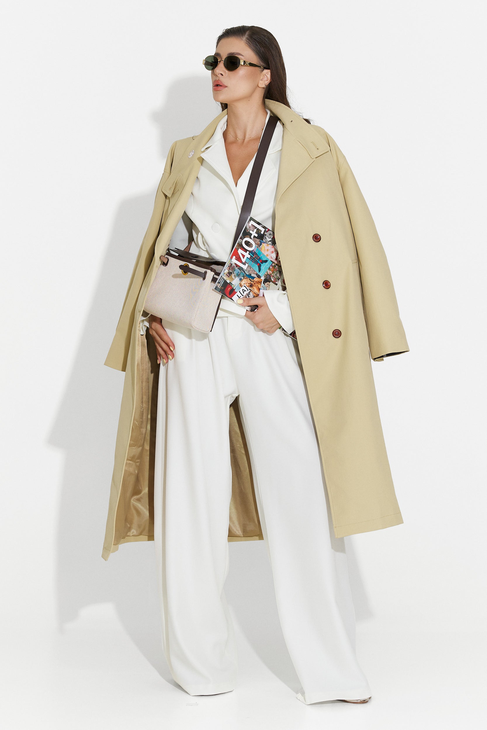 Palton dama mediu maro Dakisa Bogas