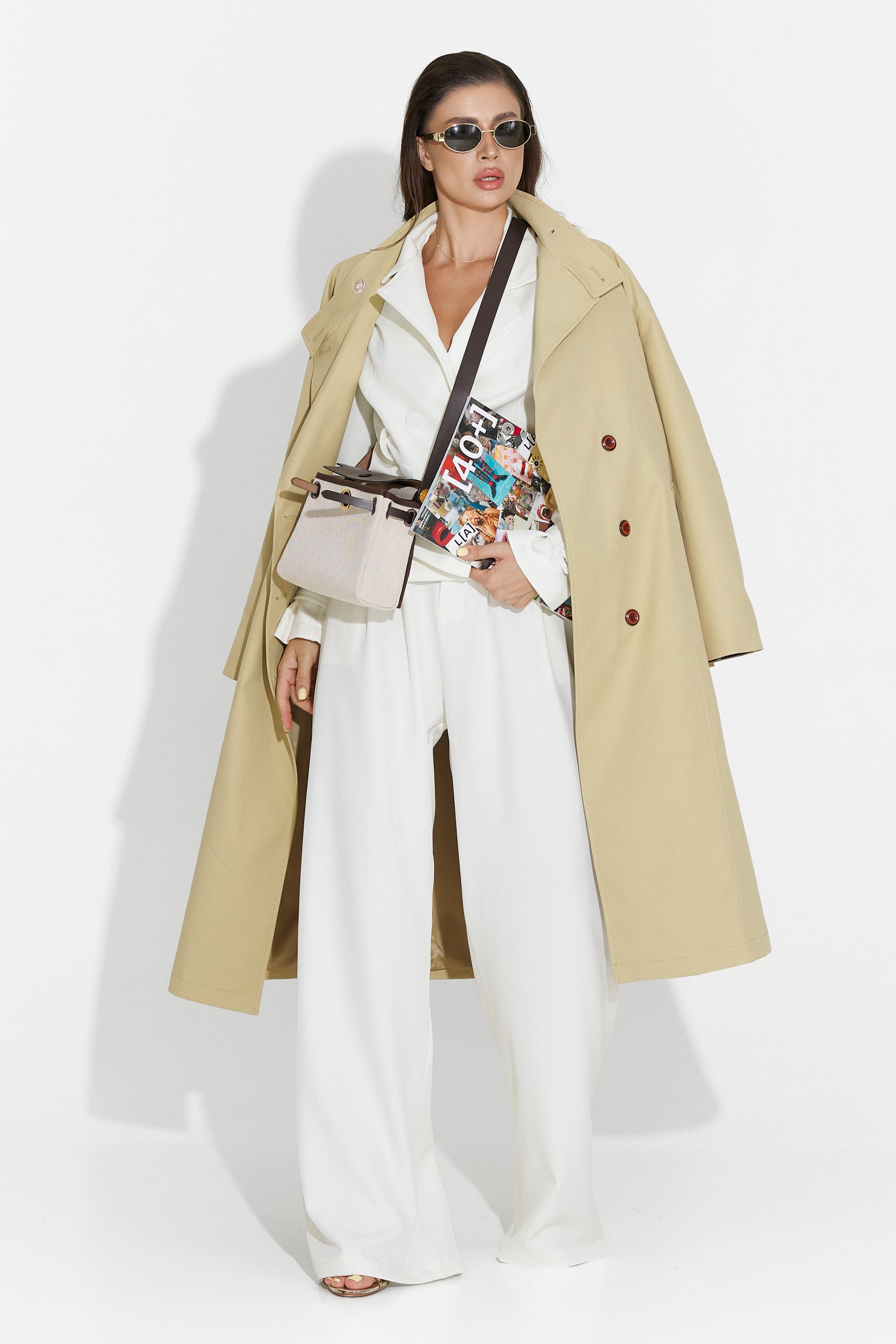 Palton dama mediu maro Dakisa Bogas