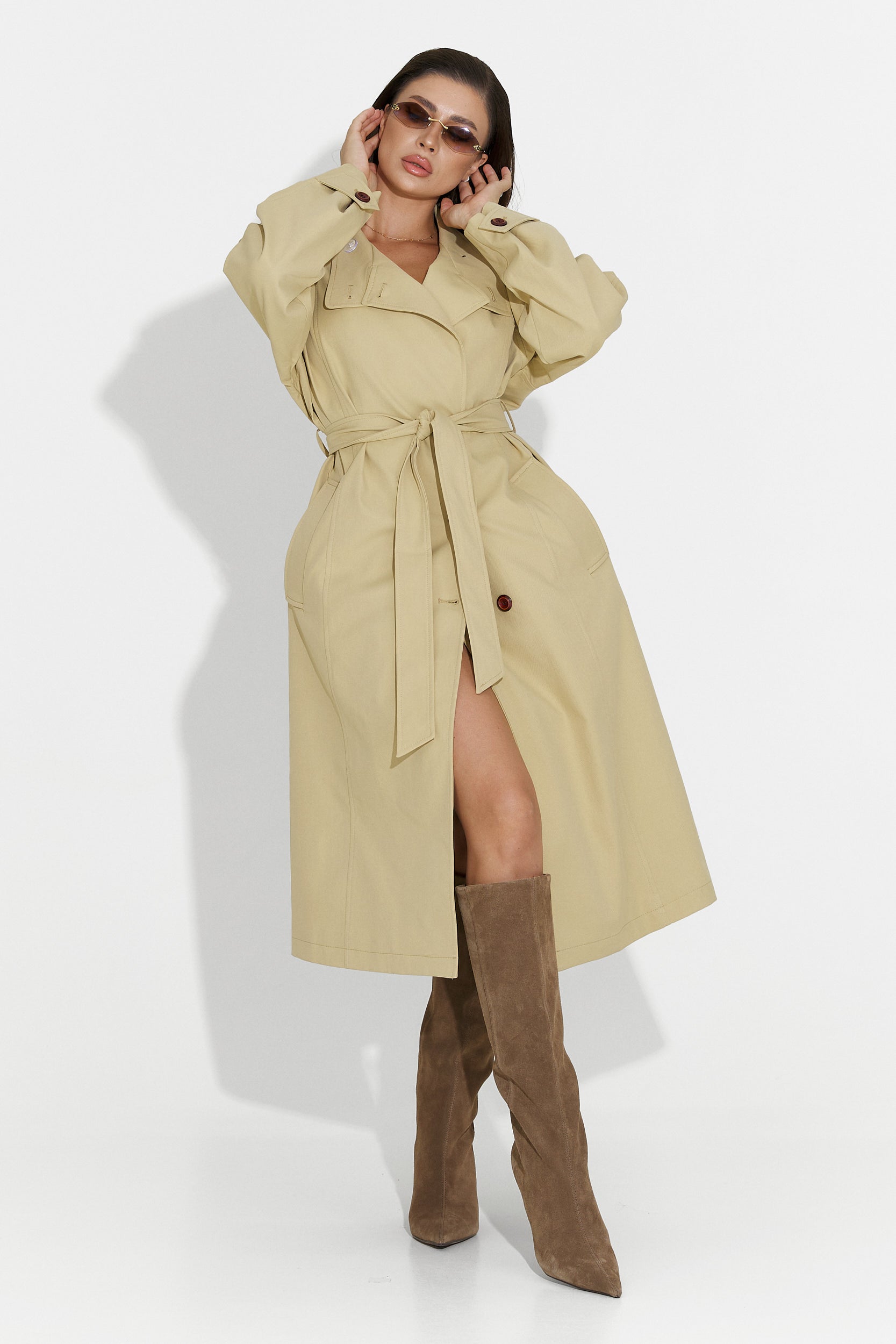 Palton dama mediu maro Dakisa Bogas