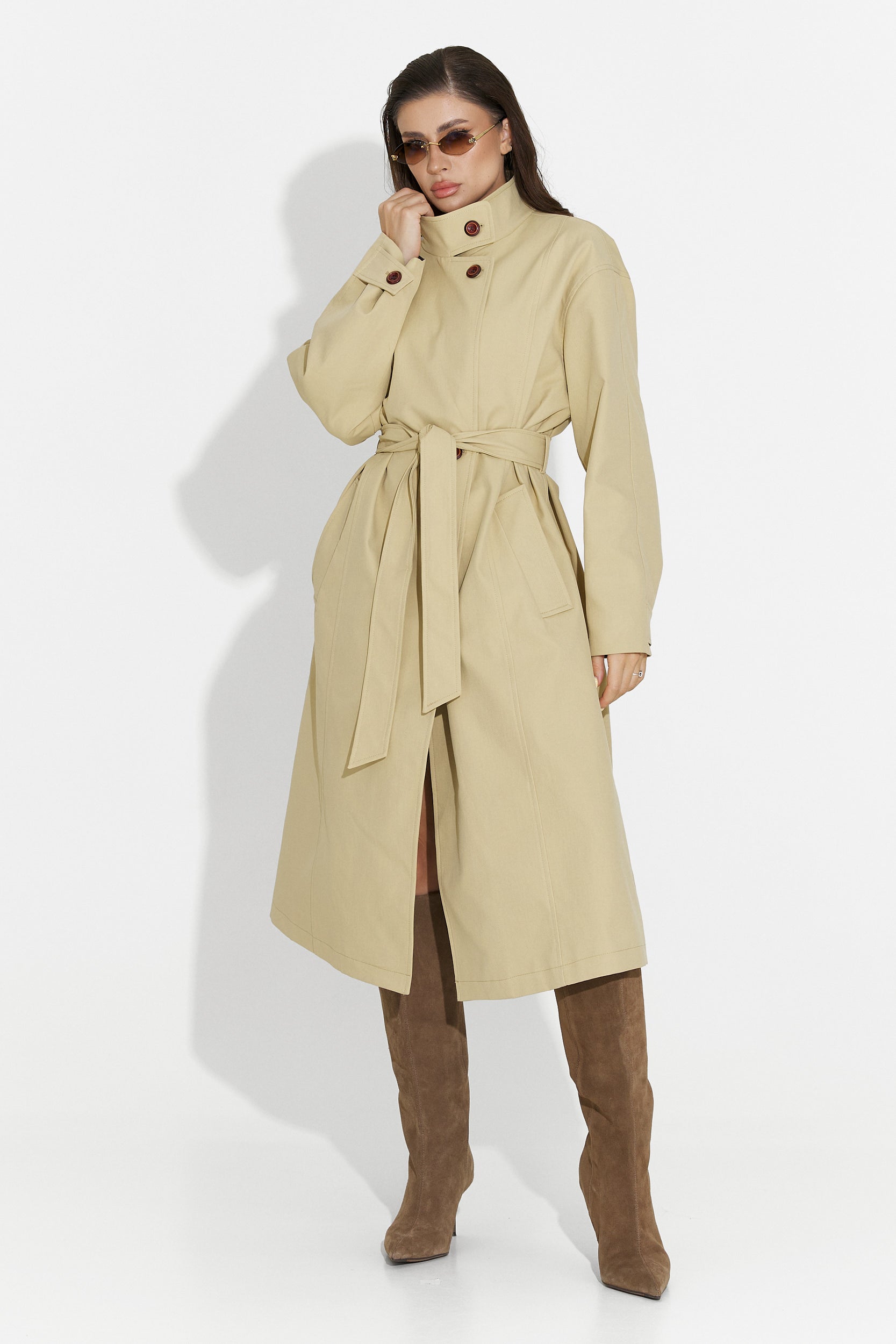 Palton dama mediu maro Dakisa Bogas