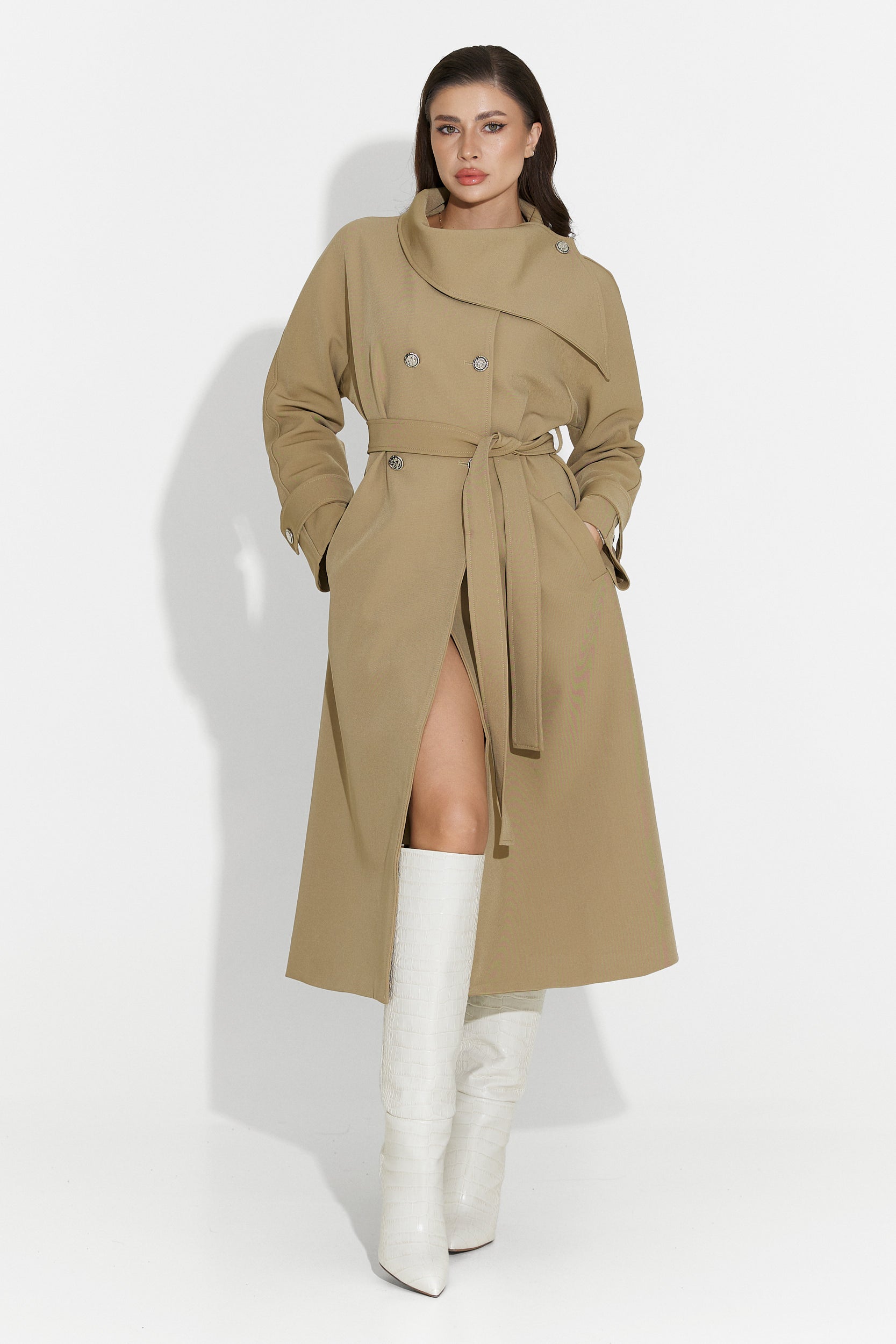 Palton dama mediu maro Scotie Bogas