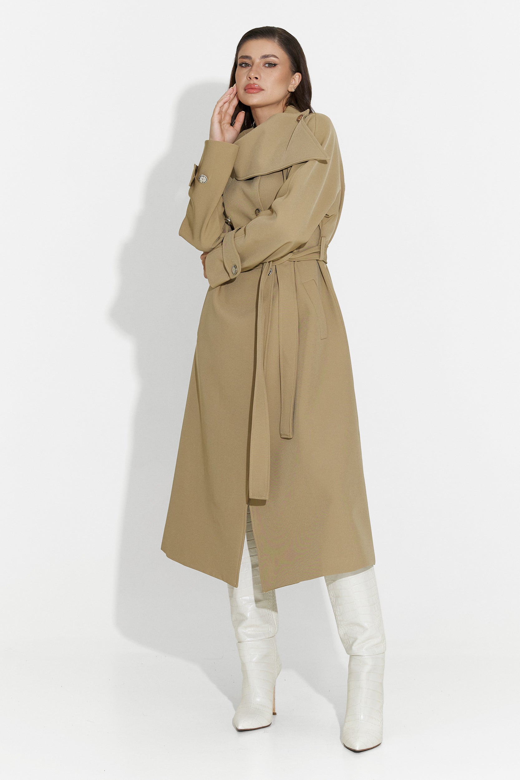 Palton dama mediu maro Scotie Bogas