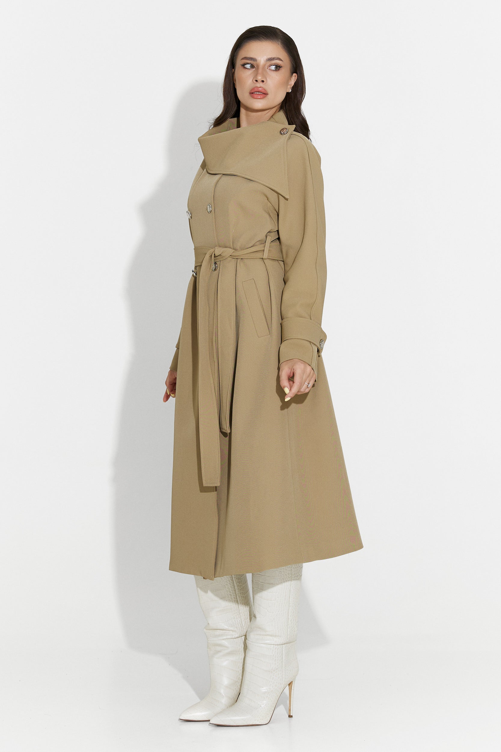 Palton dama mediu maro Scotie Bogas