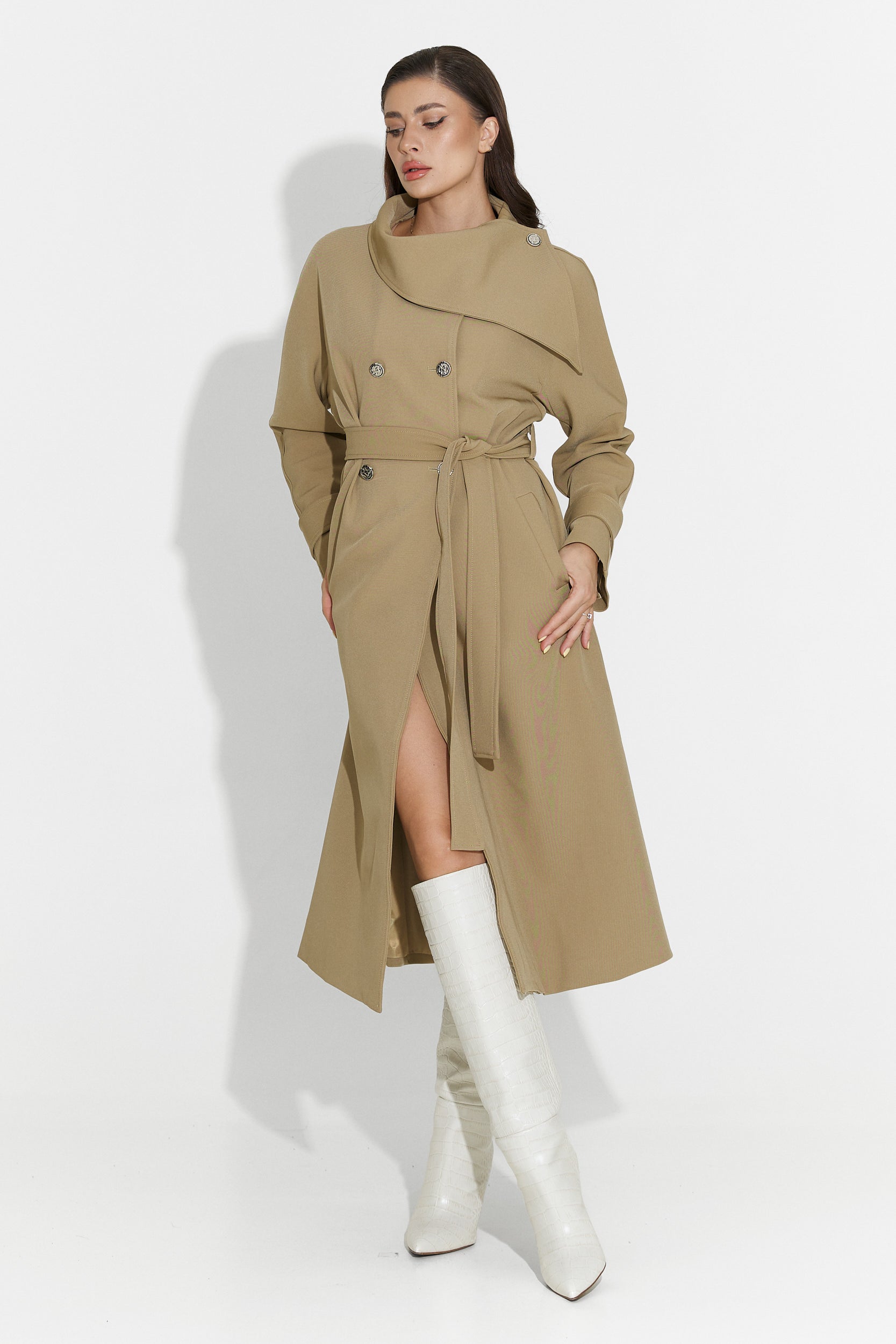 Palton dama mediu maro Scotie Bogas