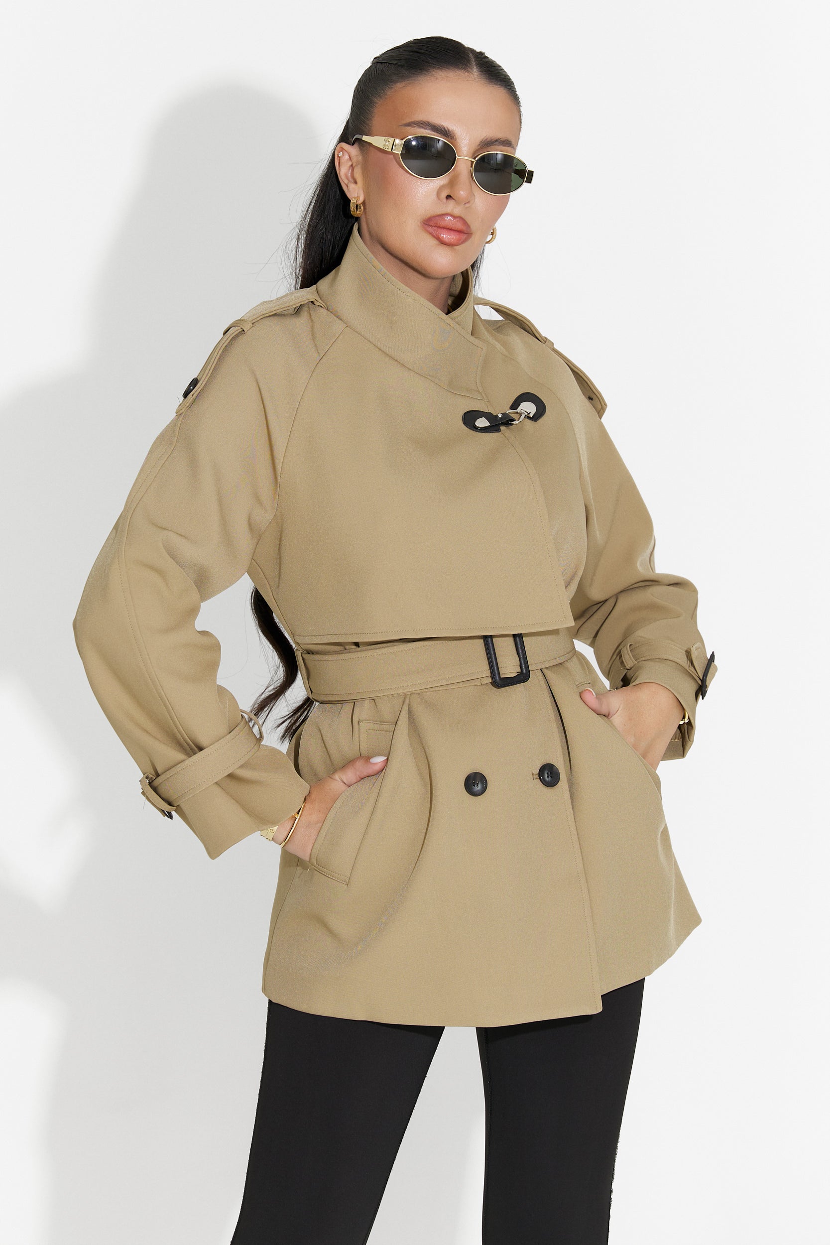 Palton dama scurt maro Cenavia Bogas