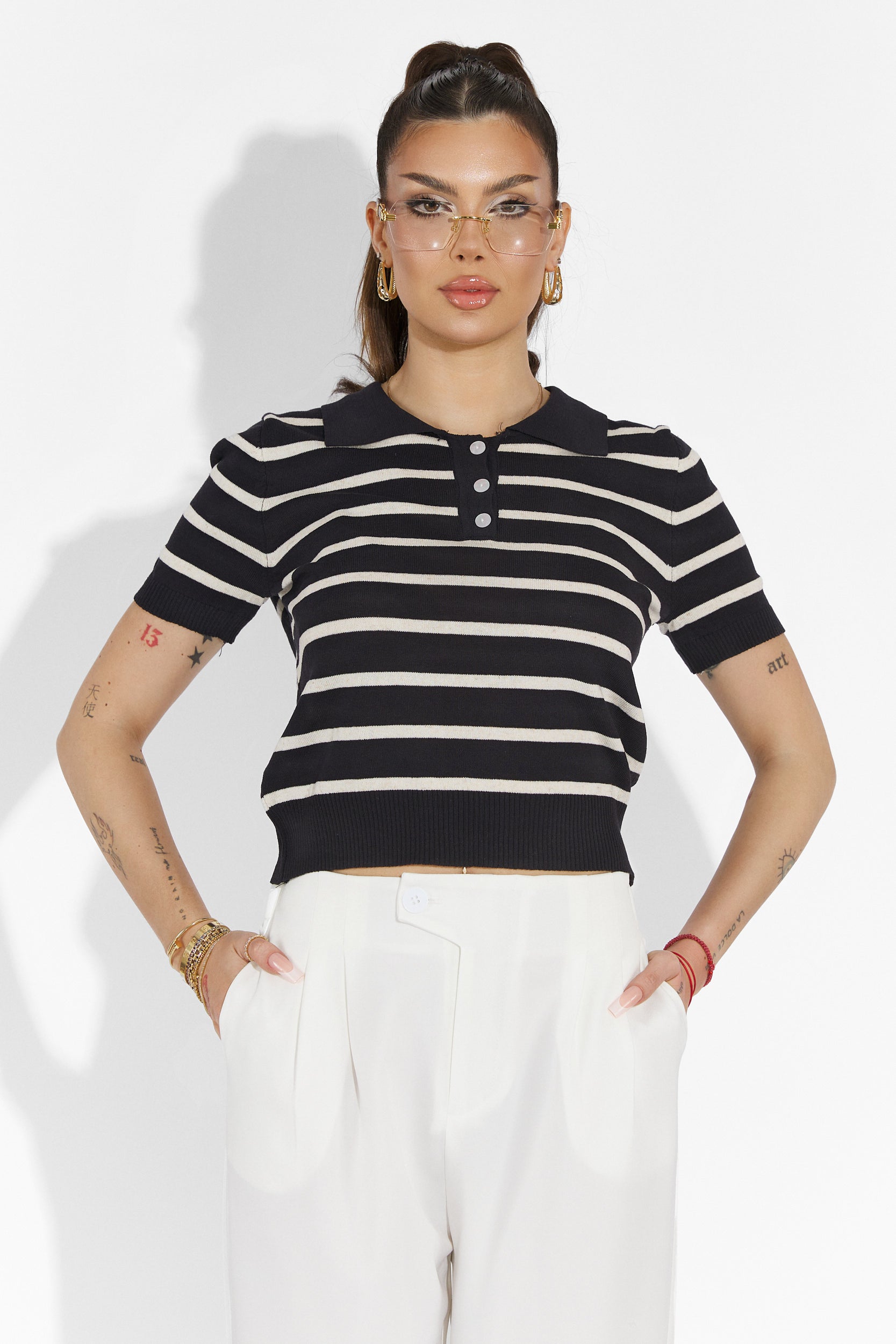 Pantaloni dama casual albi Alvaro Bogas