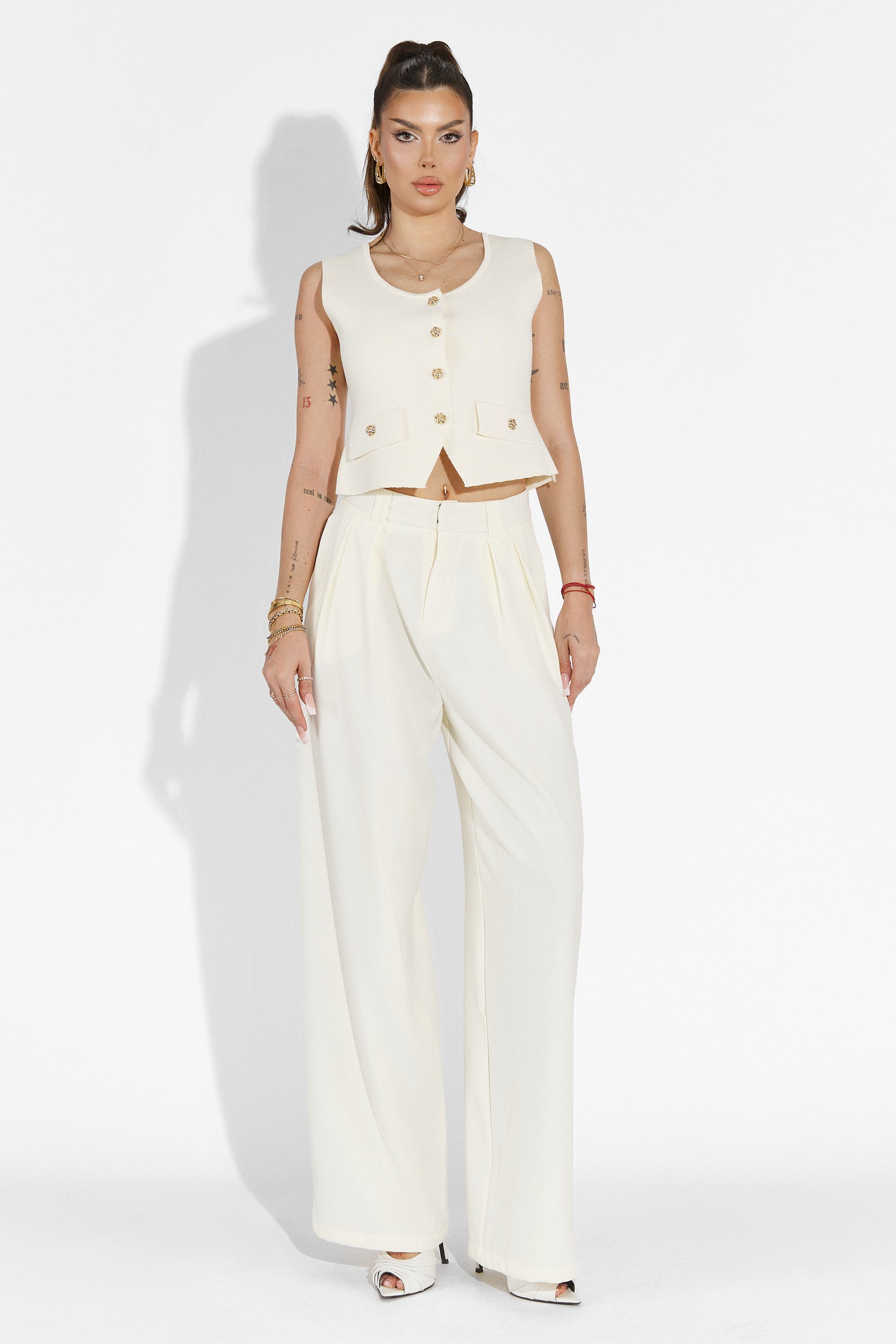 Pantaloni dama casual bej Edward Bogas