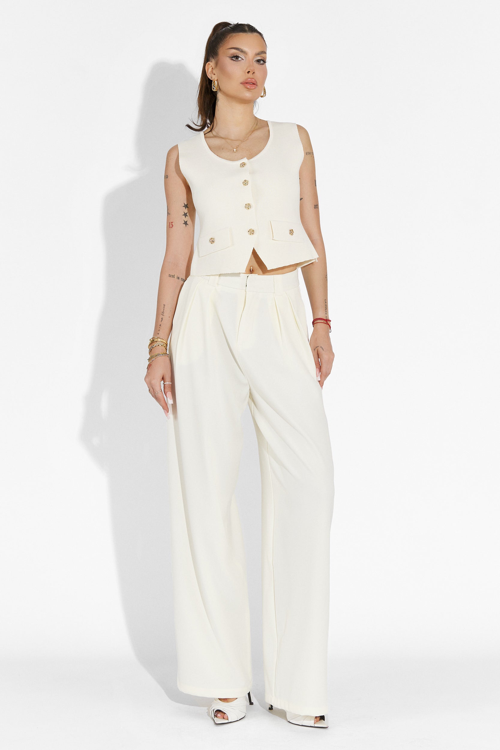 Pantaloni dama casual bej Edward Bogas