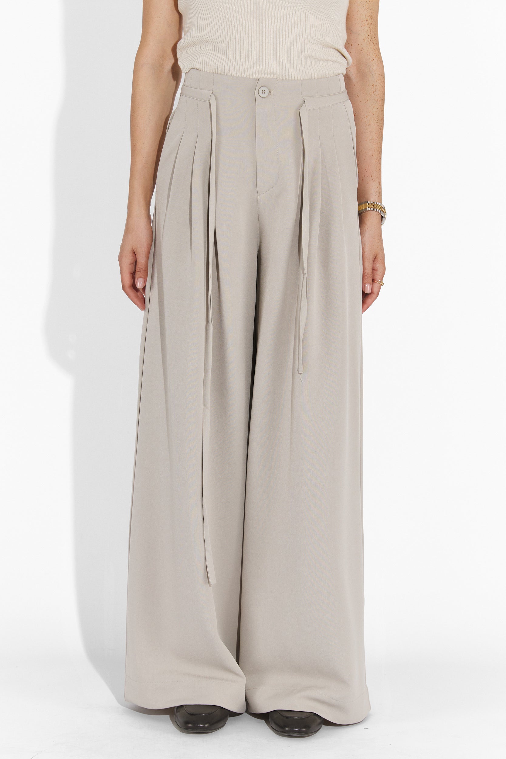 Pantaloni dama casual gri Eusebiu Bogas