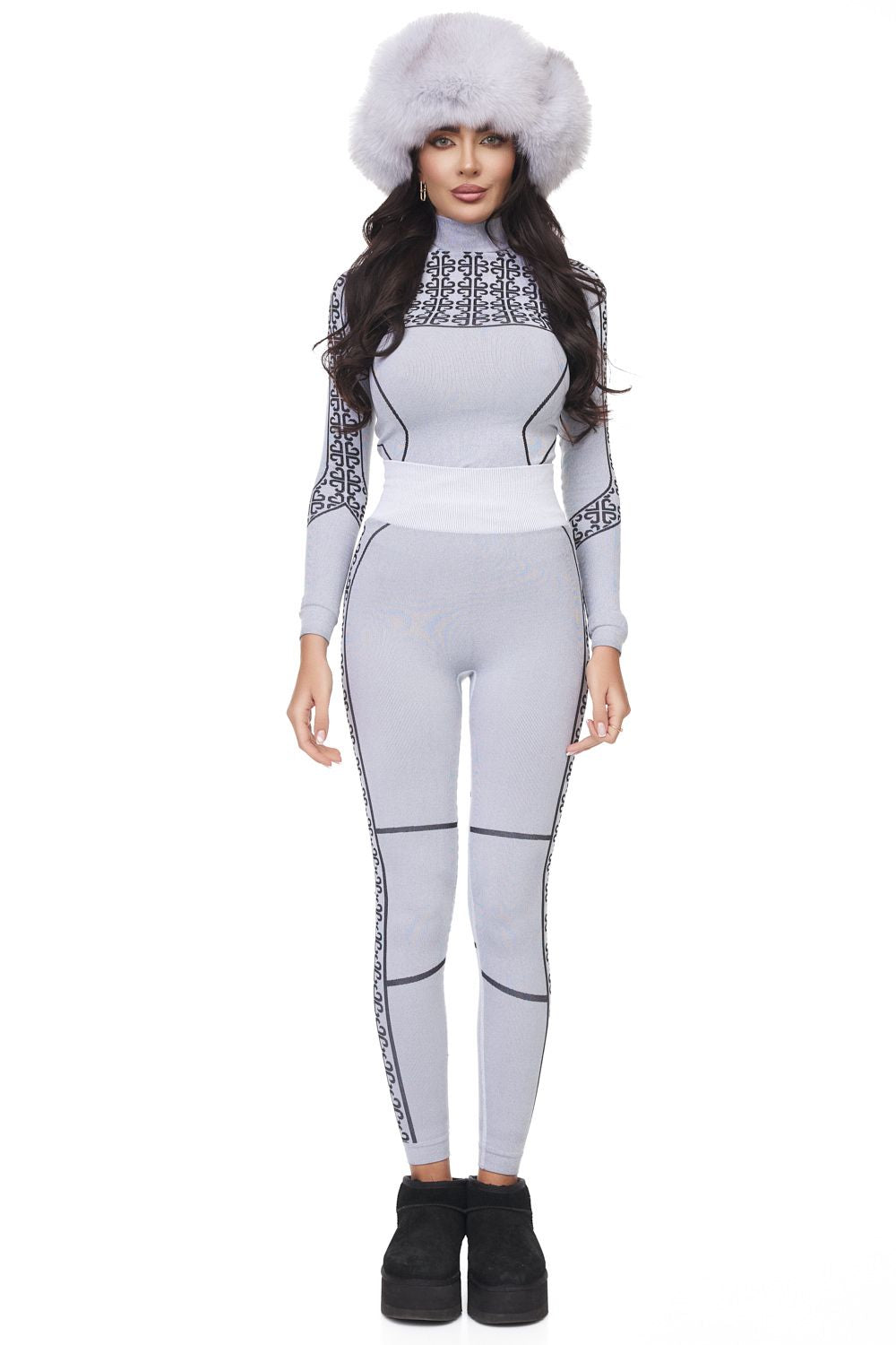 Pantaloni dama casual gri Seamless Bogas