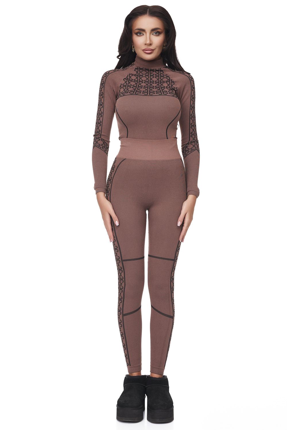 Pantaloni dama casual maro Seamless Bogas