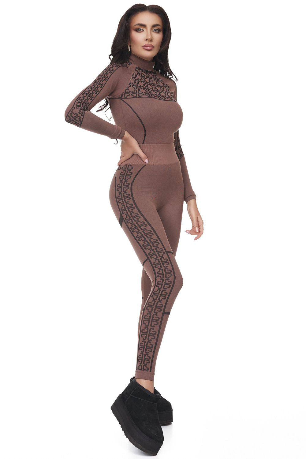 Pantaloni dama casual maro Seamless Bogas