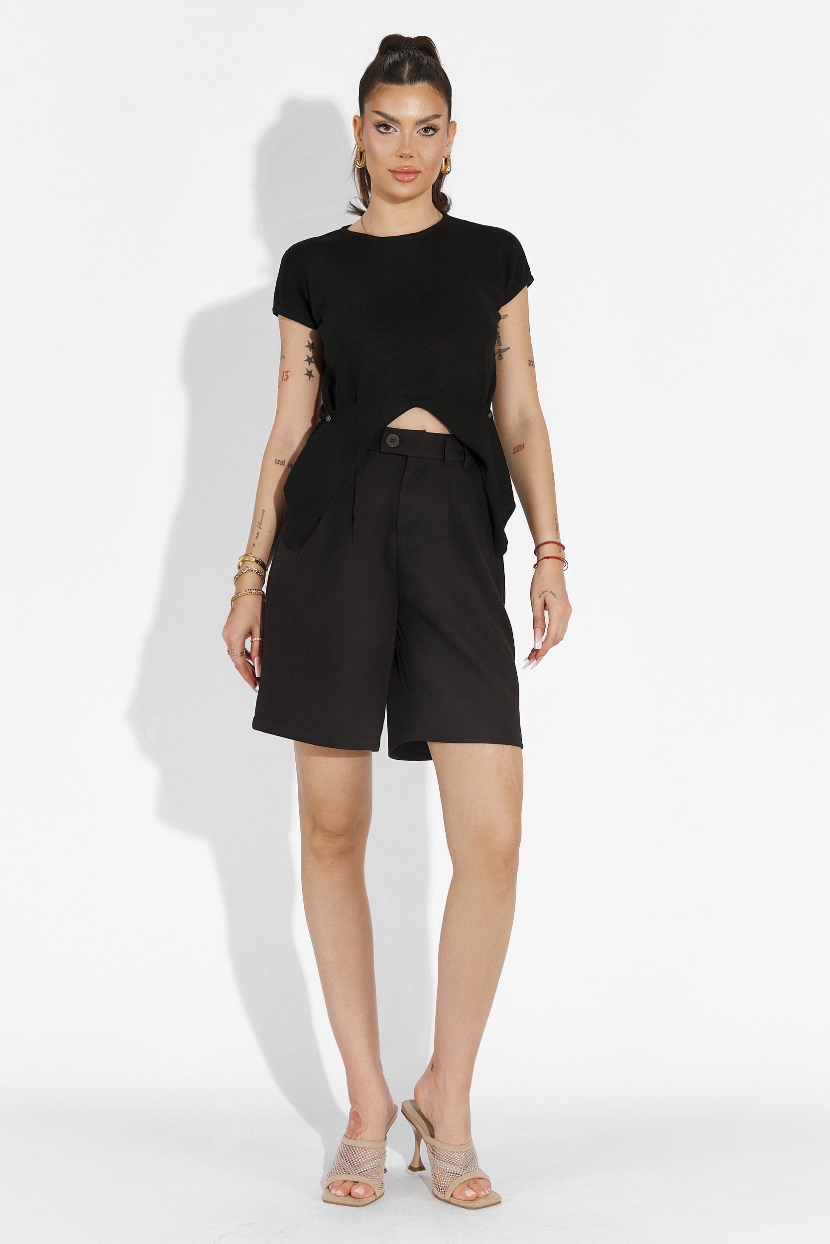 Pantaloni dama casual negri Athuro Bogas