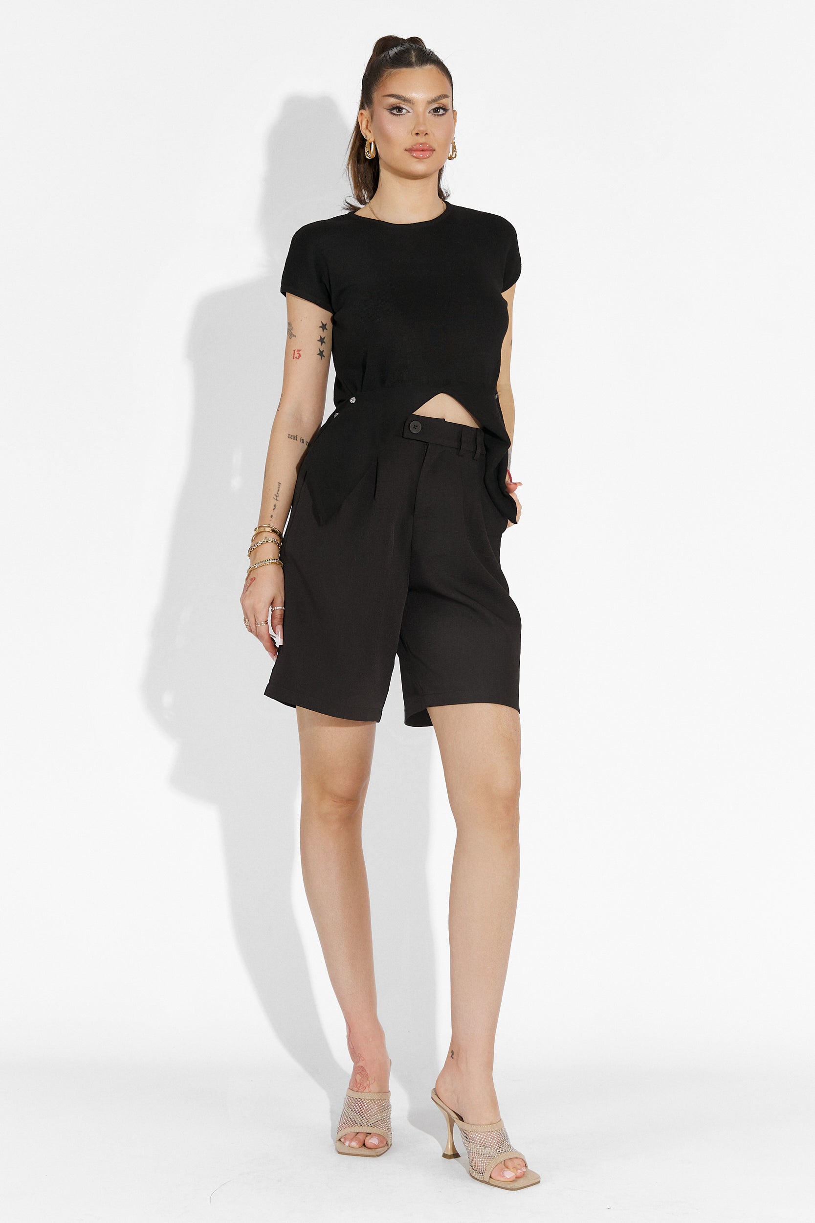 Pantaloni dama casual negri Athuro Bogas