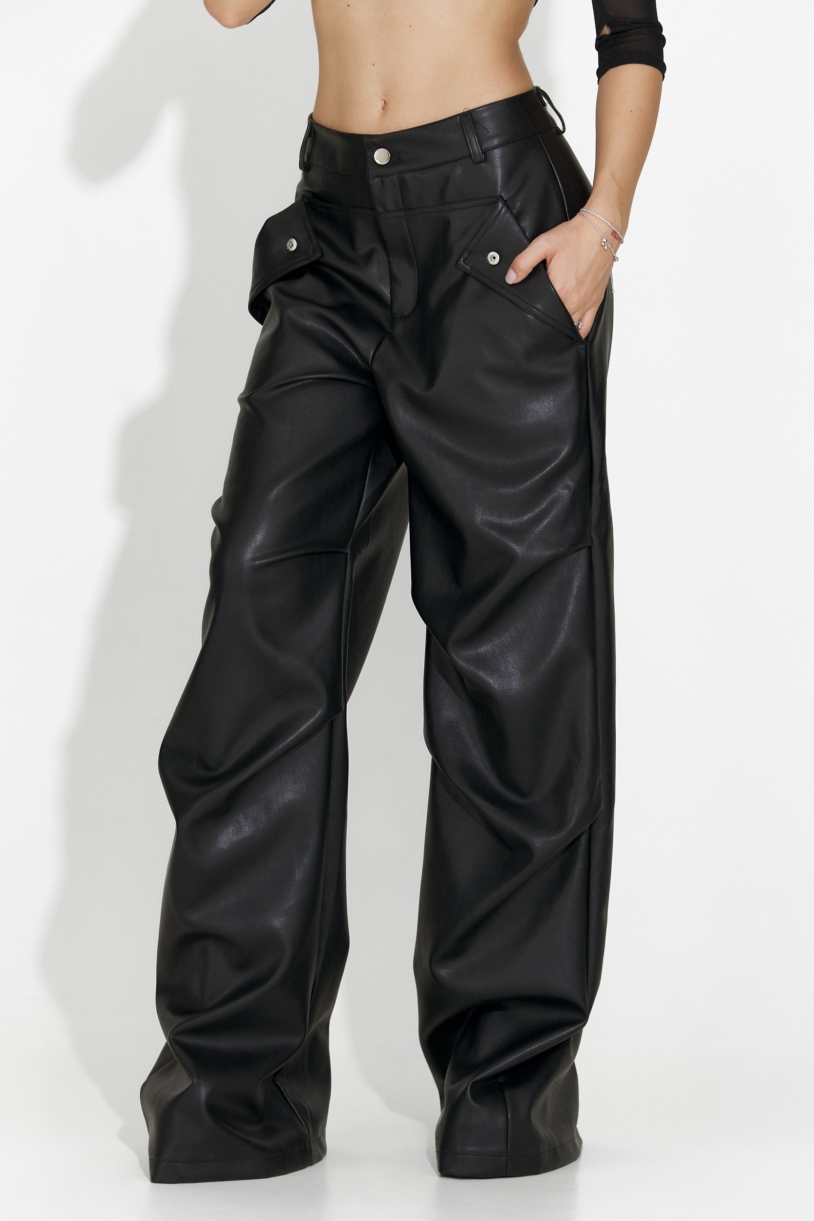 Pantaloni dama casual negri Savelis Bogas