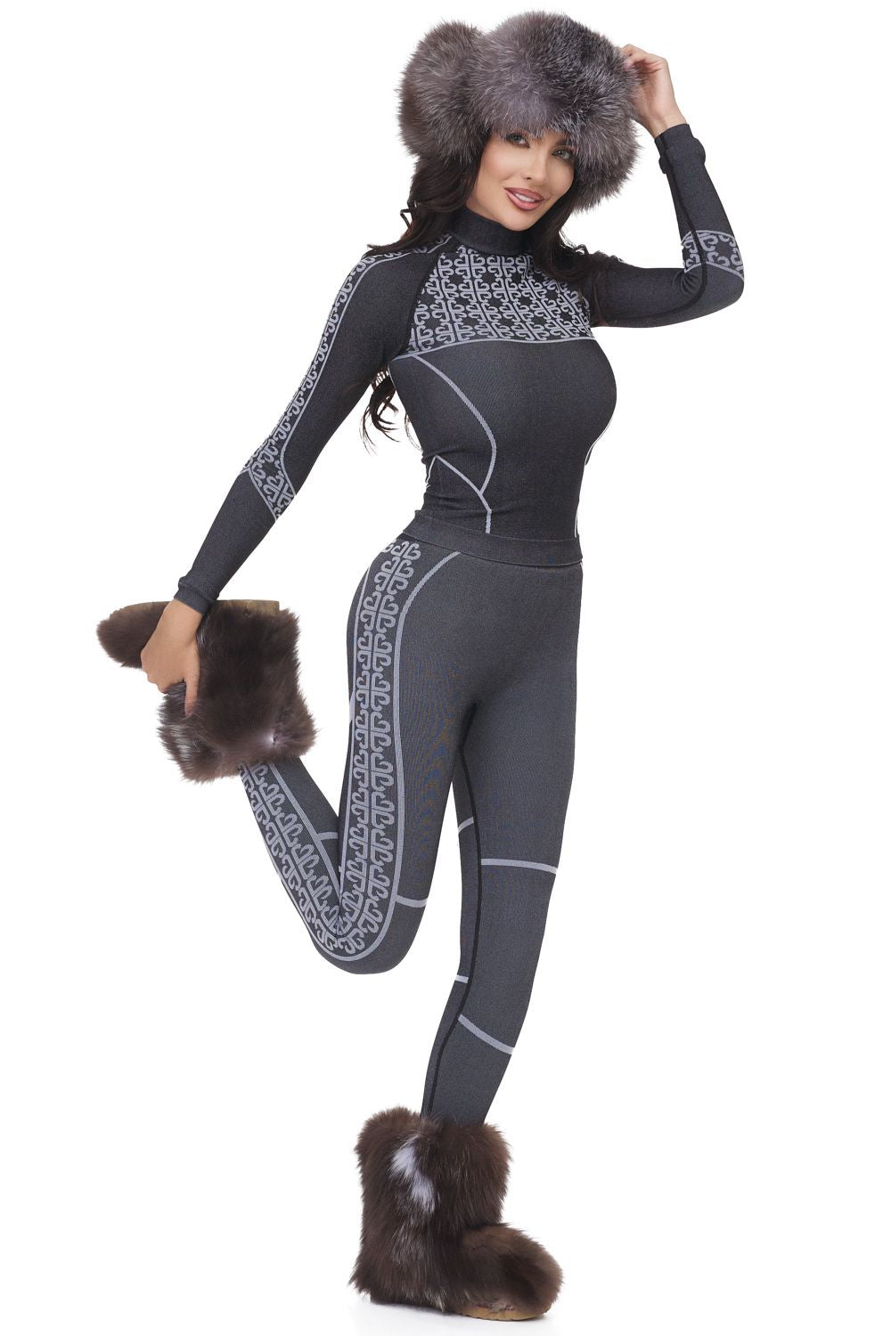 Pantaloni dama casual negri Seamless Bogas