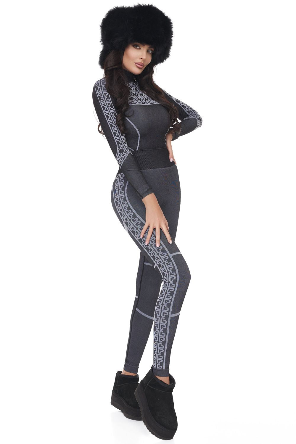 Pantaloni dama casual negri Seamless Bogas