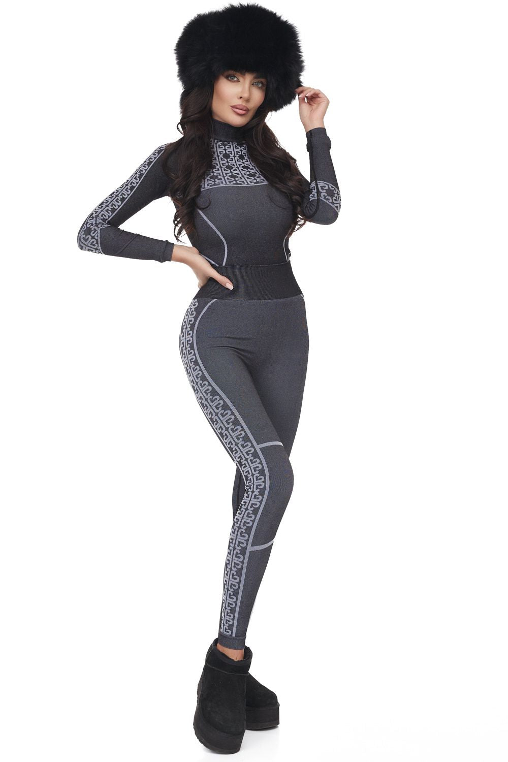 Pantaloni dama casual negri Seamless Bogas