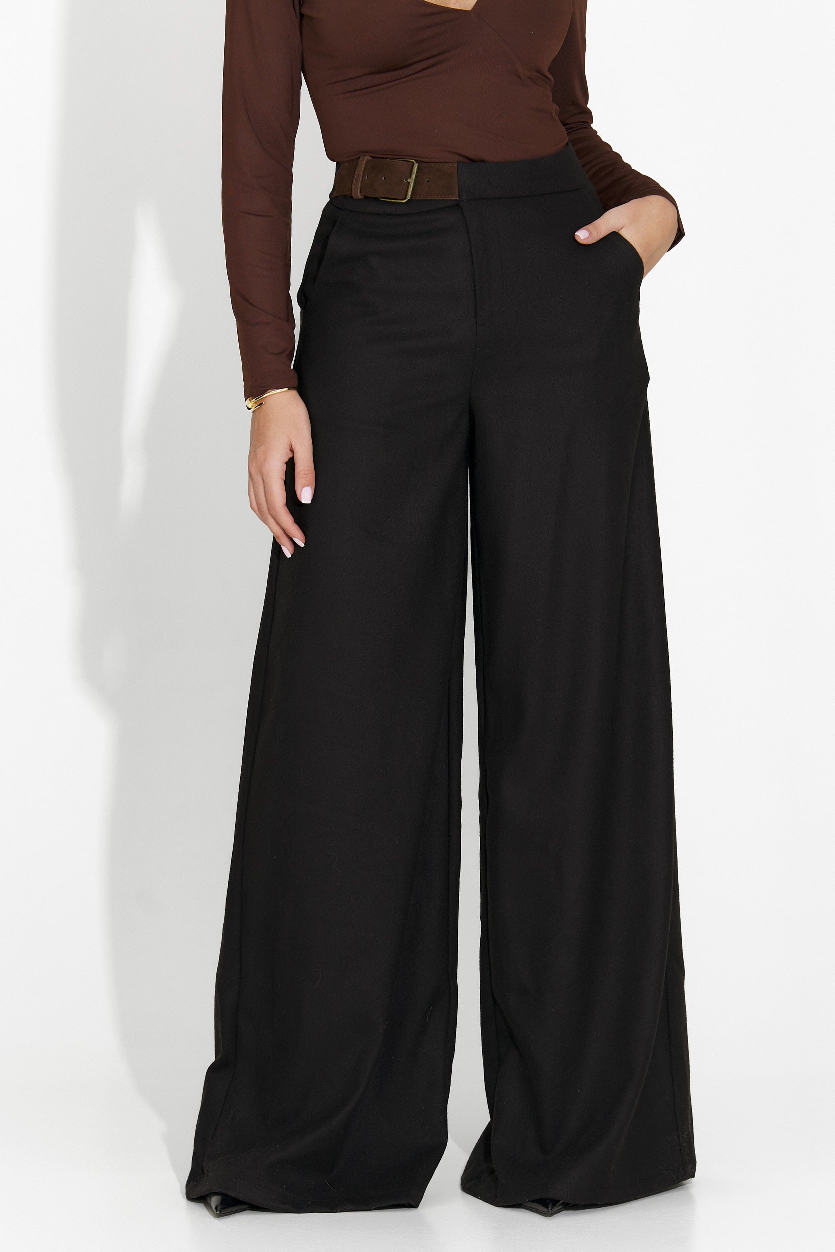 Pantaloni dama eleganti negri Velira Bogas