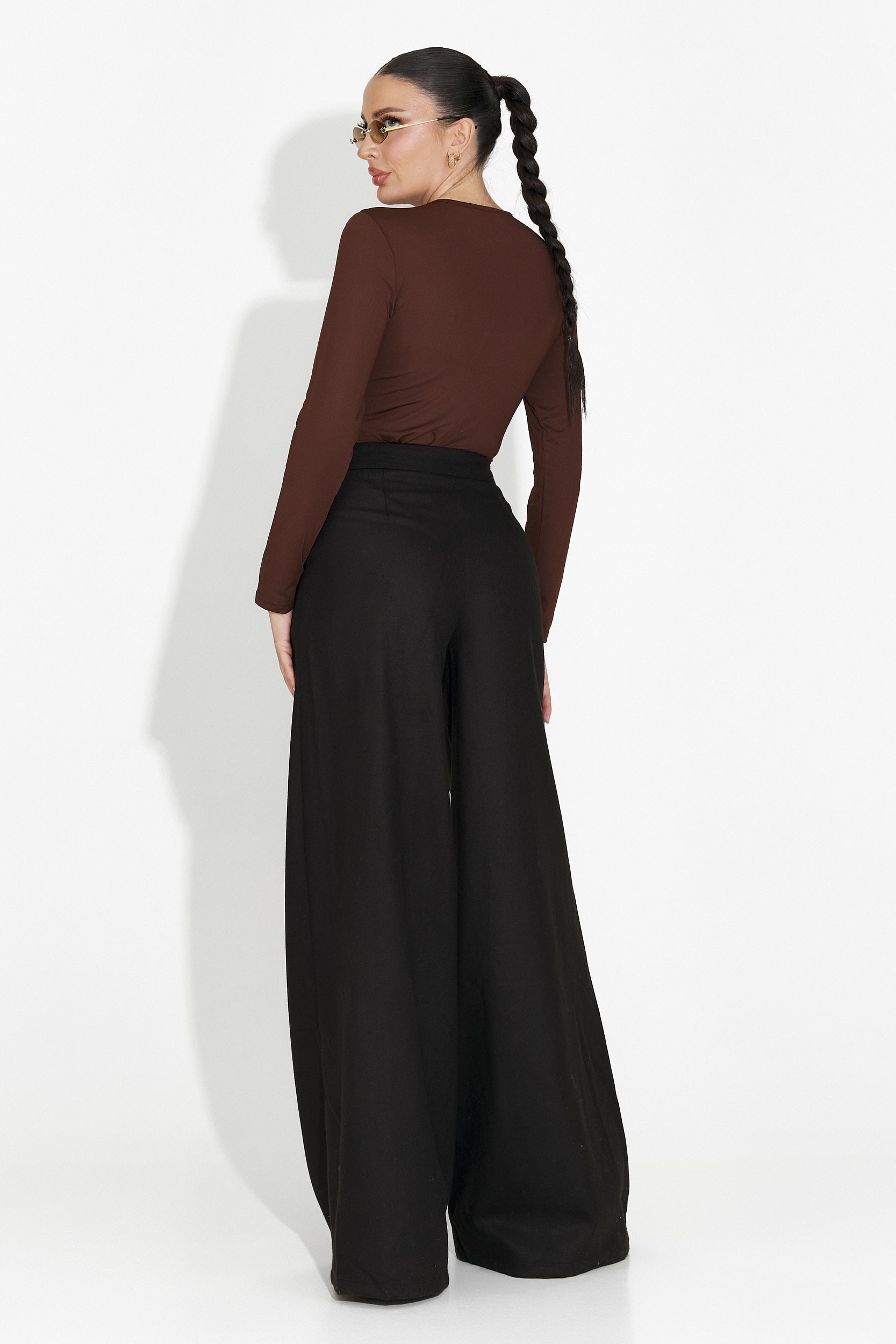 Pantaloni dama eleganti negri Velira Bogas