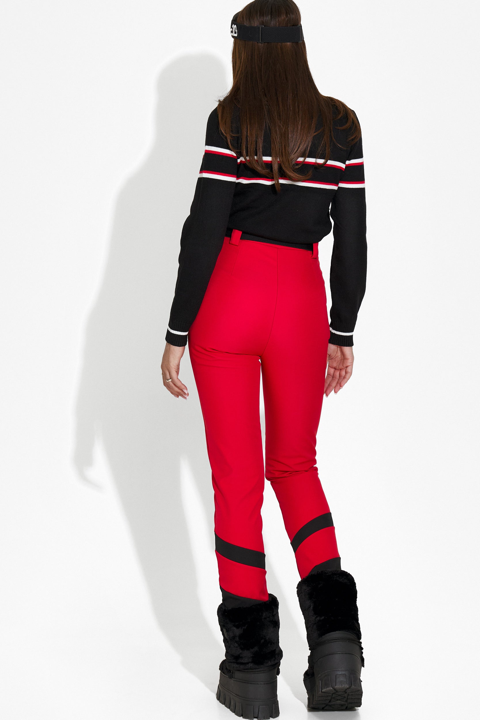 Pantaloni ski dama rosii Lorya Bogas