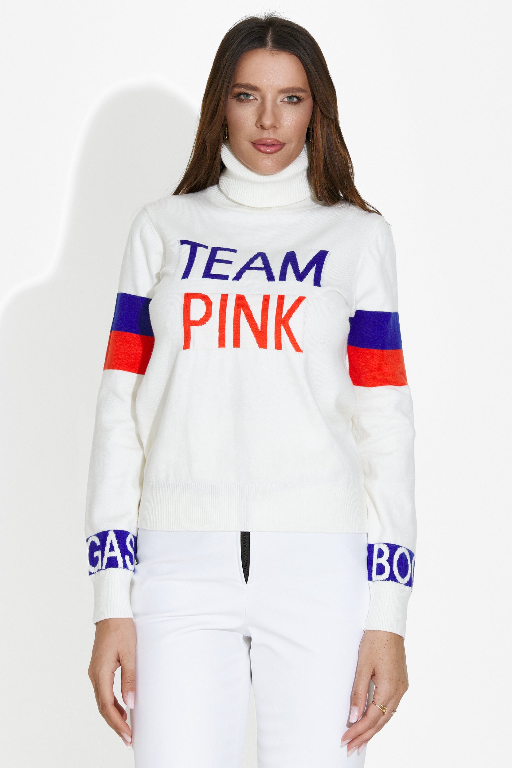 Pulover dama casual alb Geana Bogas