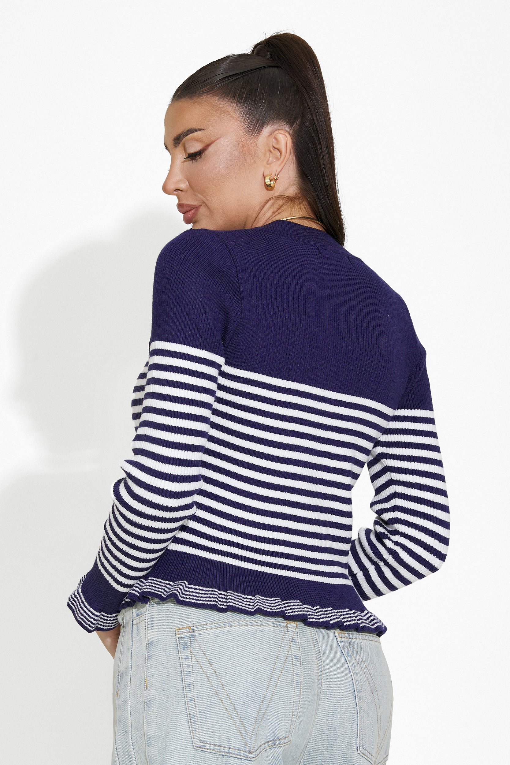 Pulover dama casual bleumarin Suelen Bogas