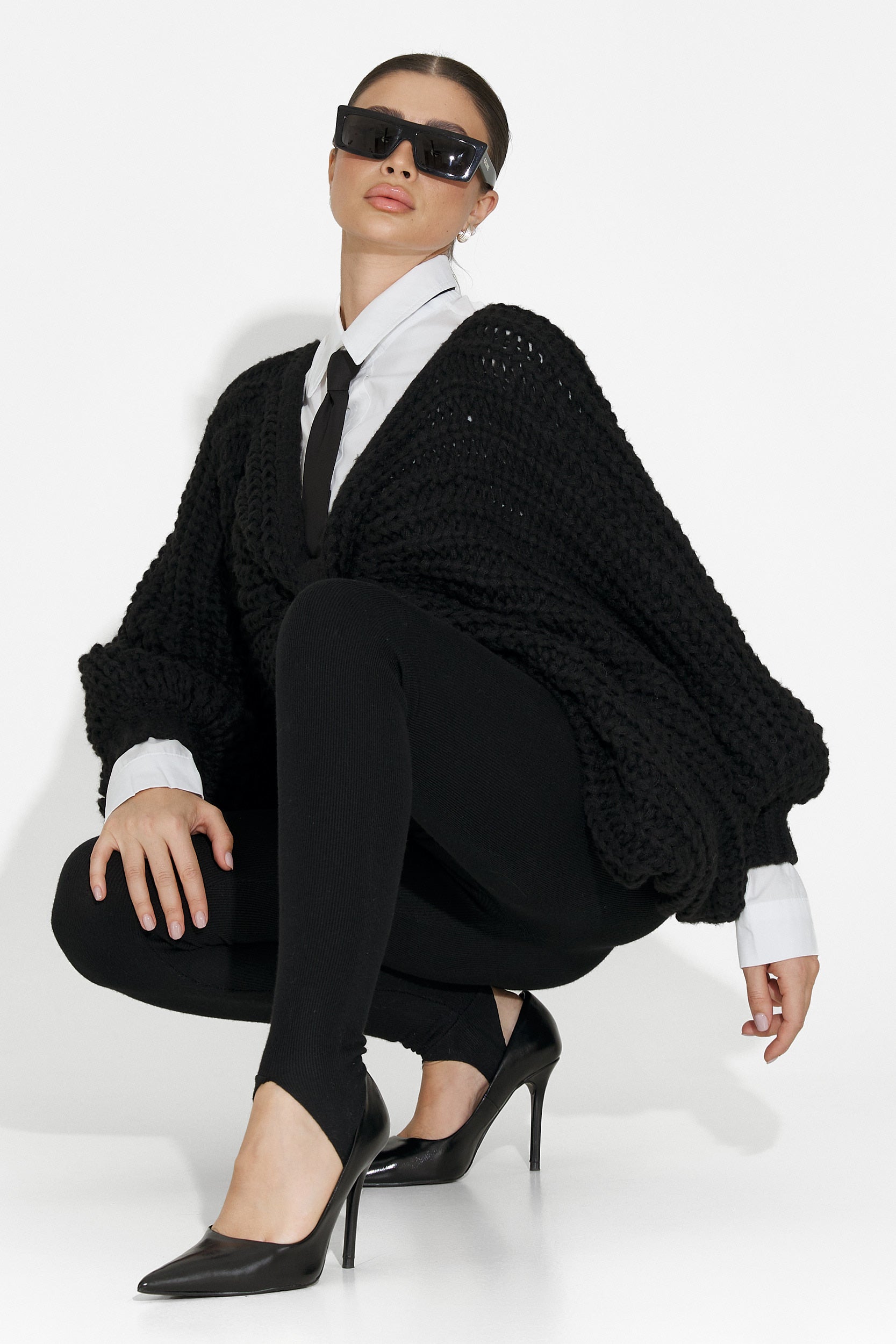 Pulover dama casual negru Raviana Bogas