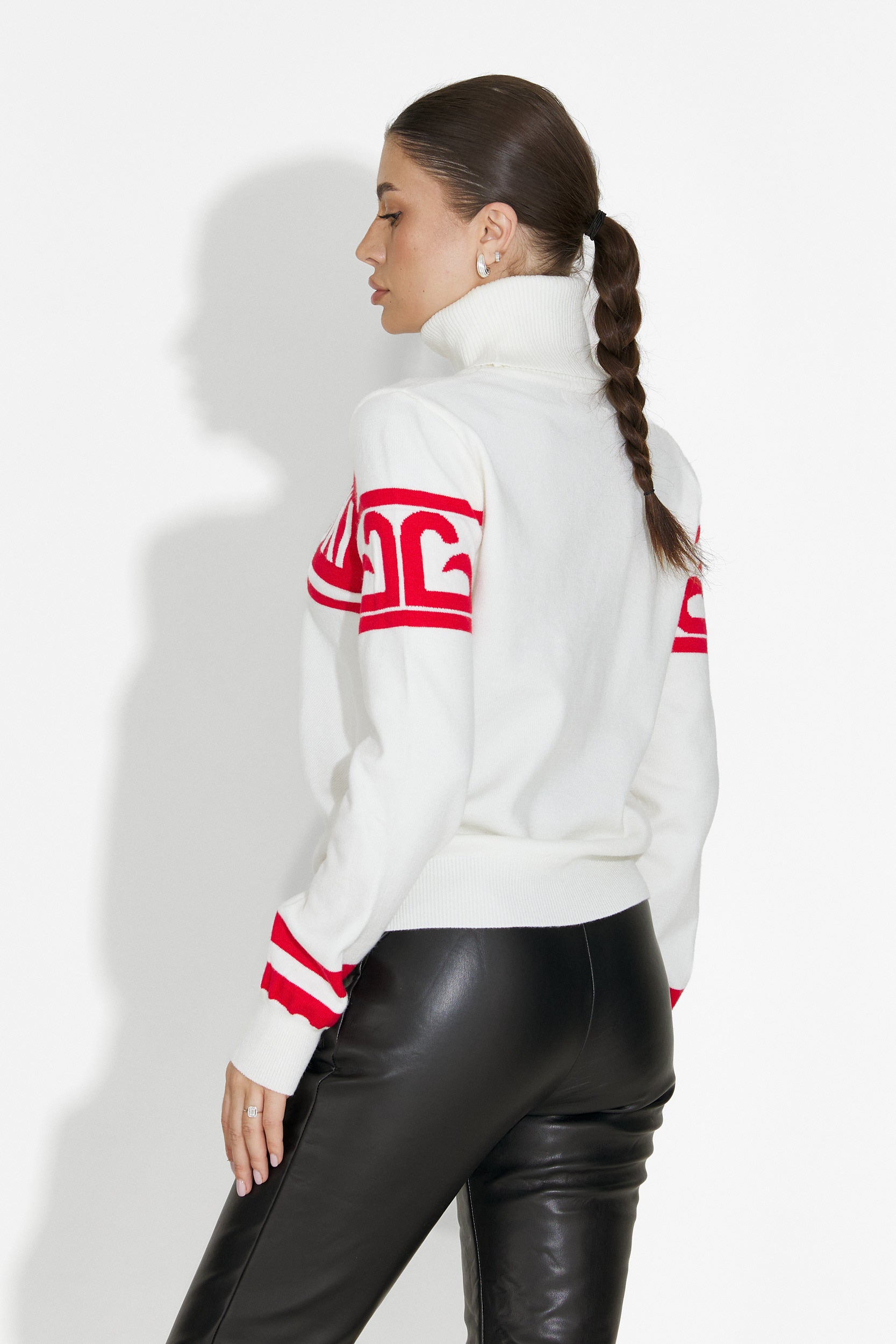 Pulover ski dama alb Zaleris Bogas