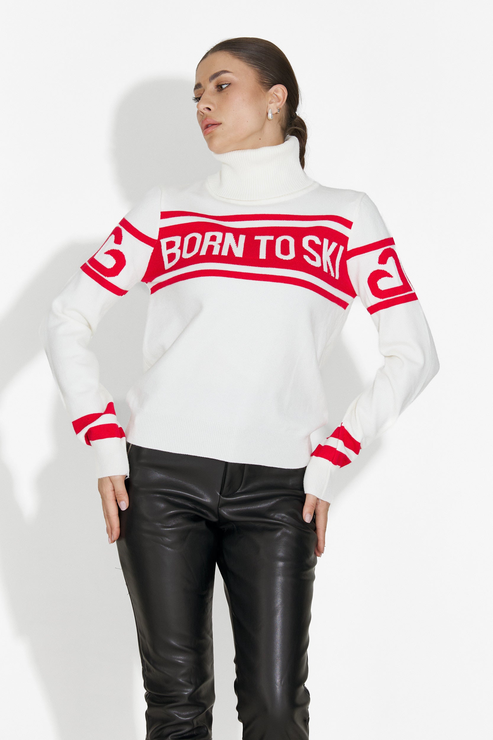 Pulover ski dama alb Zaleris Bogas