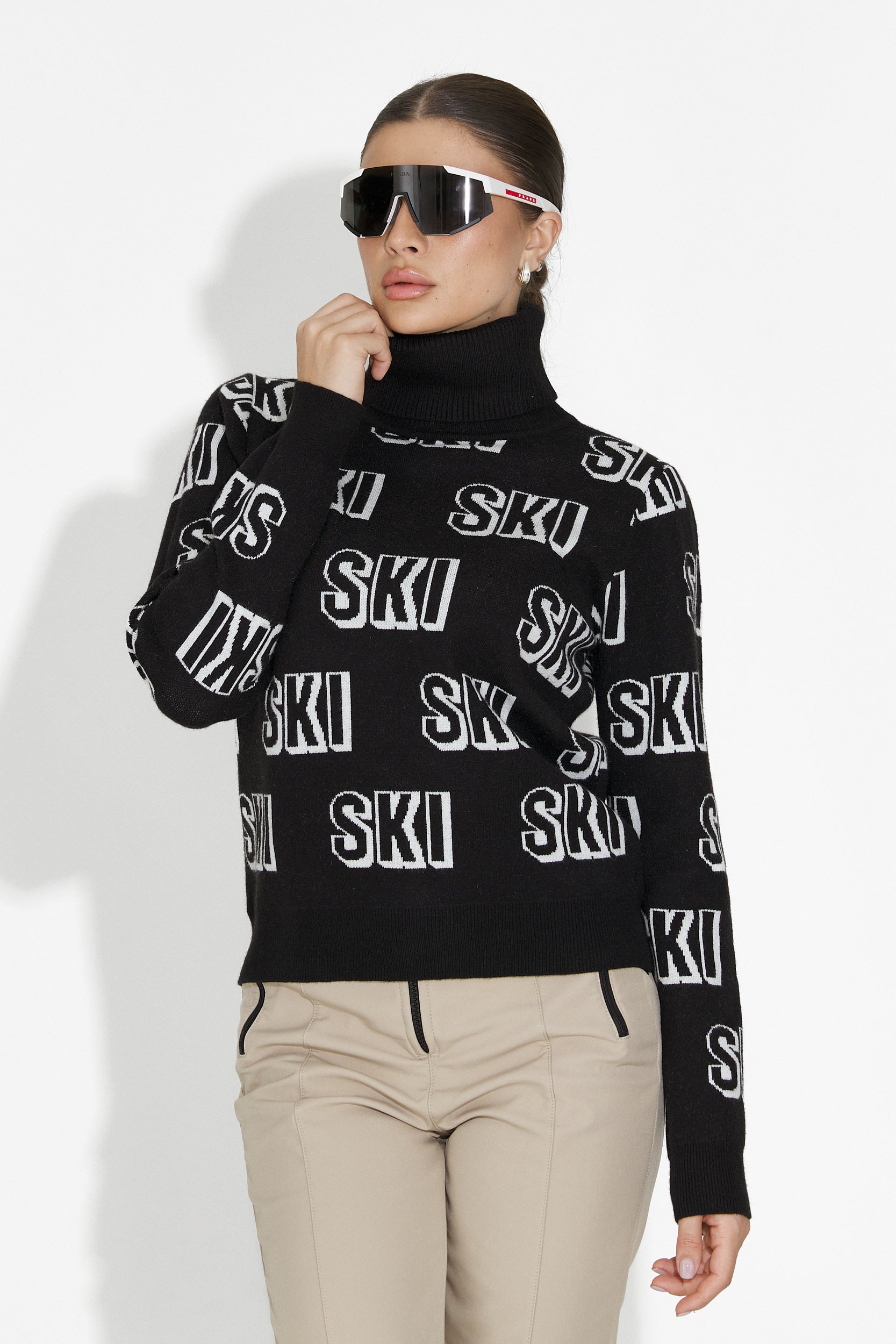 Pulover ski dama negru Caresia Bogas