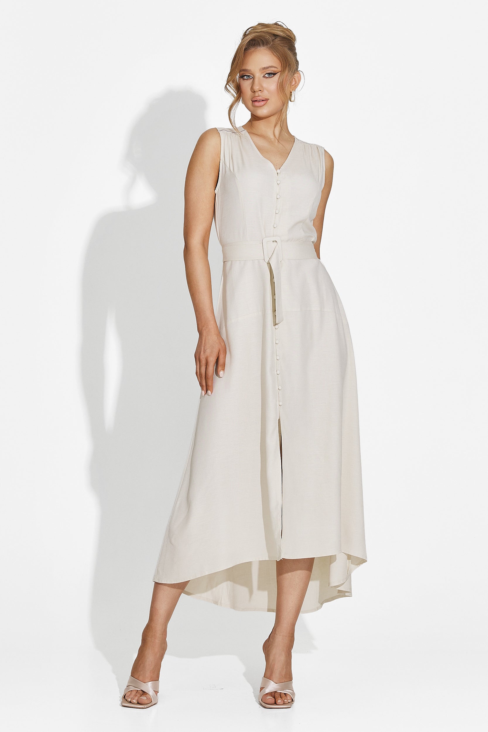 Rochie dama lunga bej Anasty Bogas