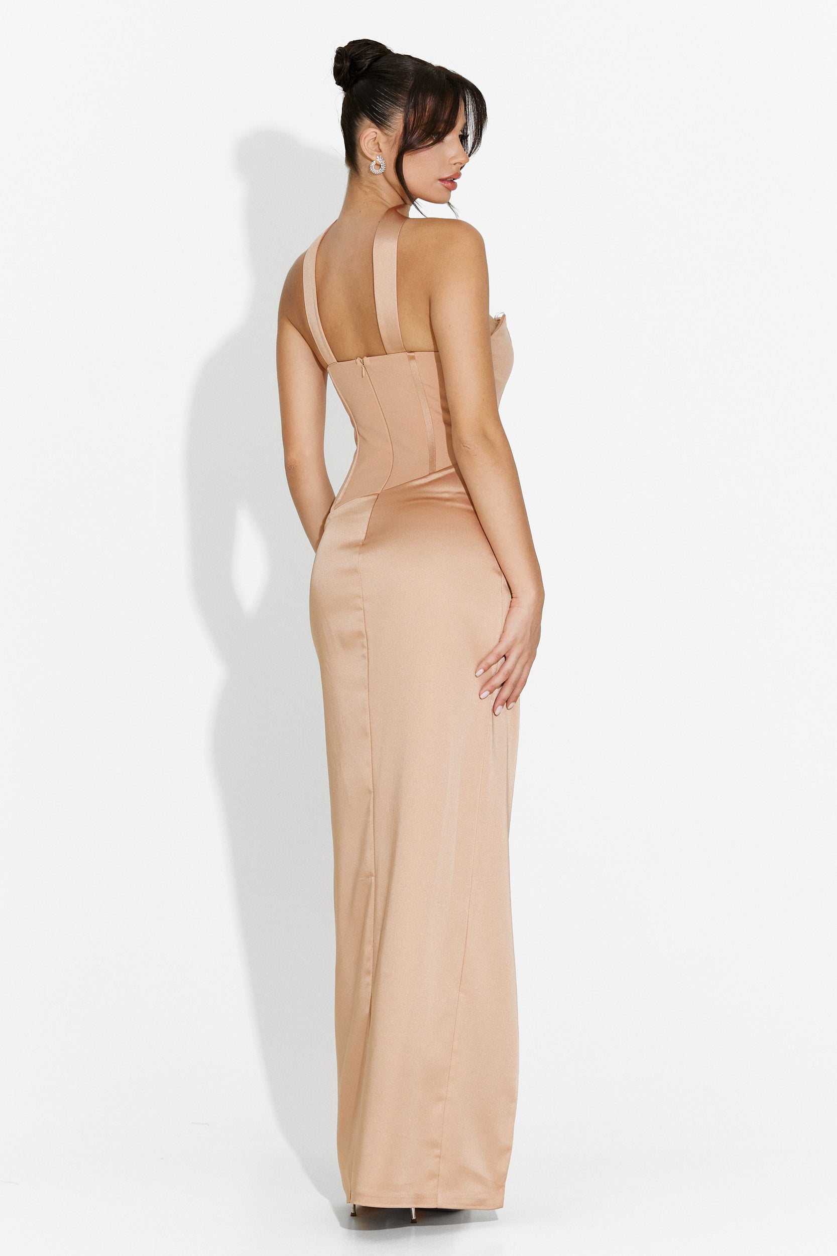 Rochie dama lunga bej Kerya Bogas