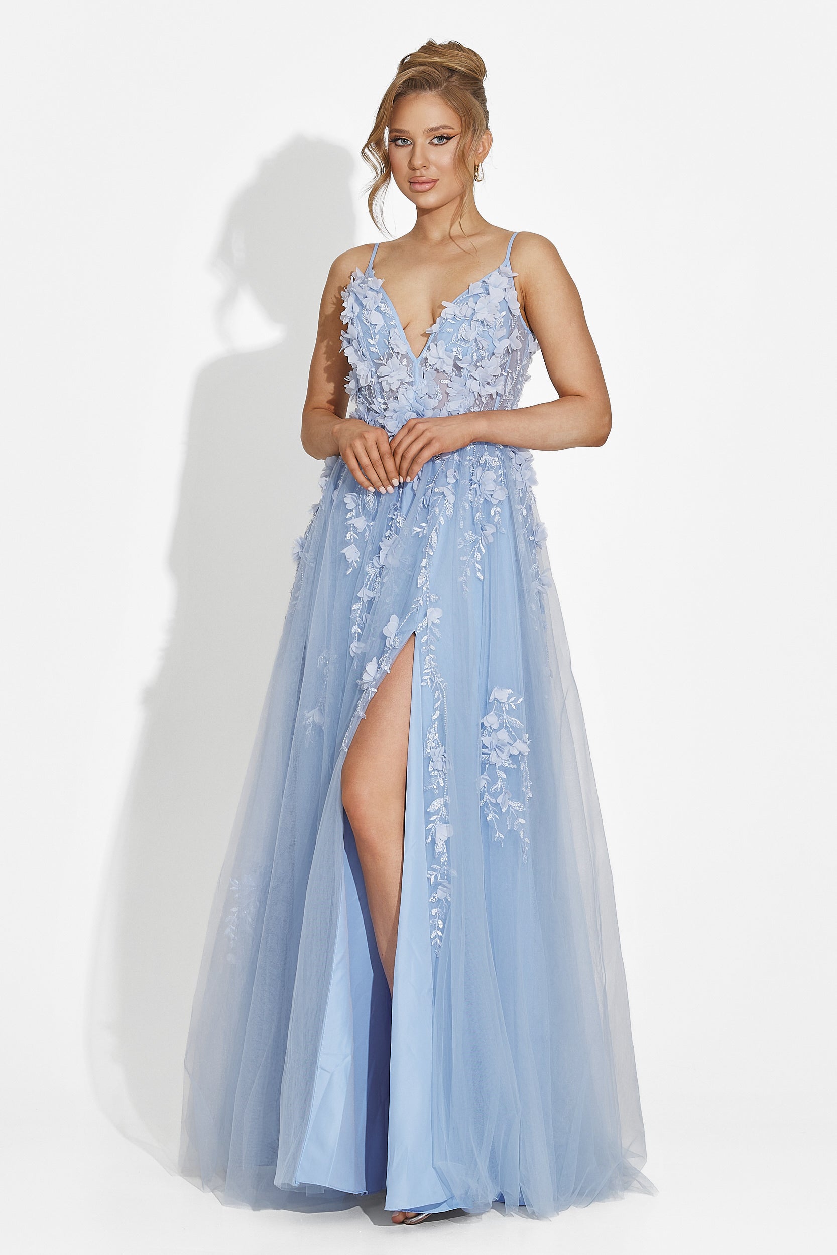 Rochie dama lunga bleu Serina Bogas