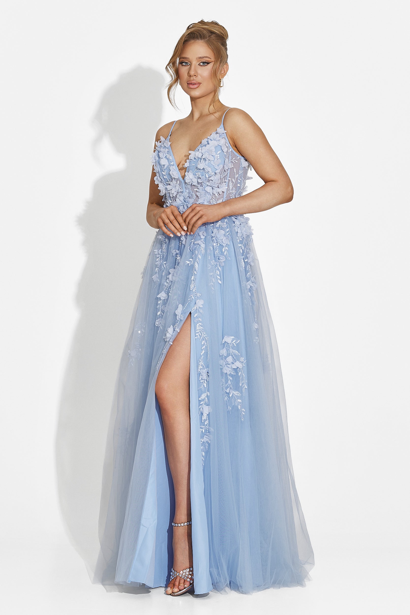 Rochie dama lunga bleu Serina Bogas