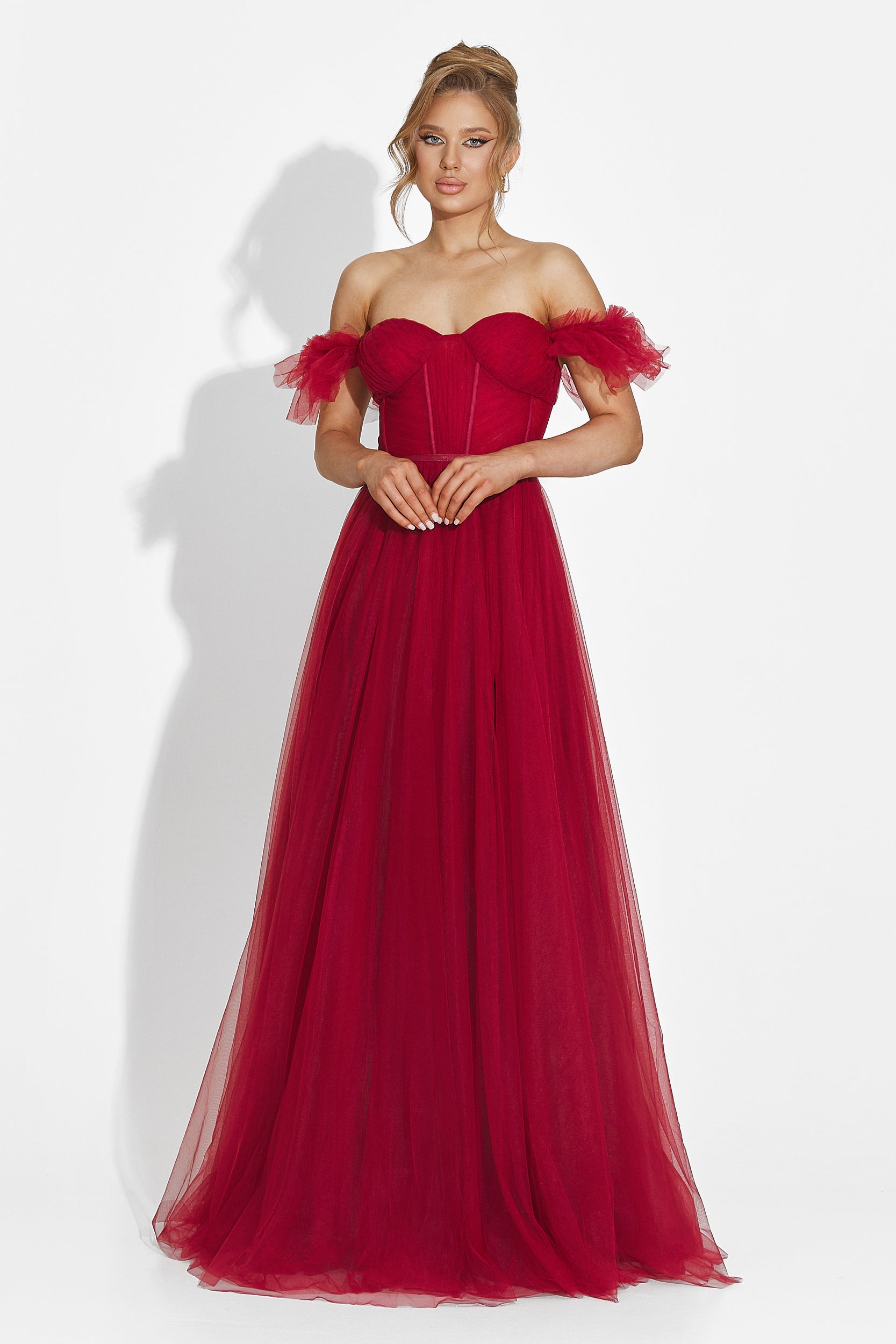 Rochie dama lunga burgundy Janiece Bogas