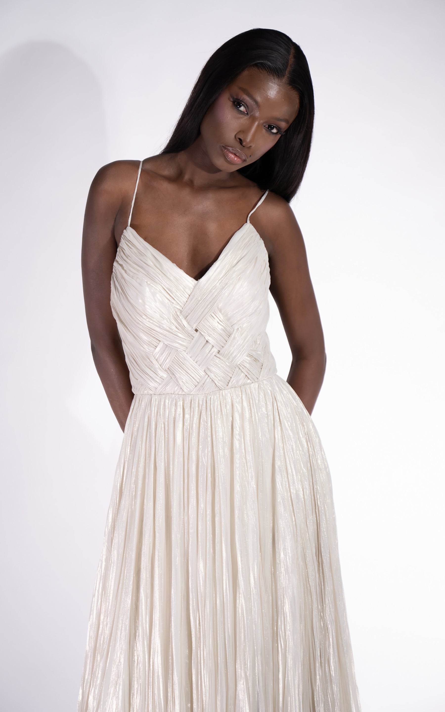 Rochie dama lunga crem Edyna Bogas