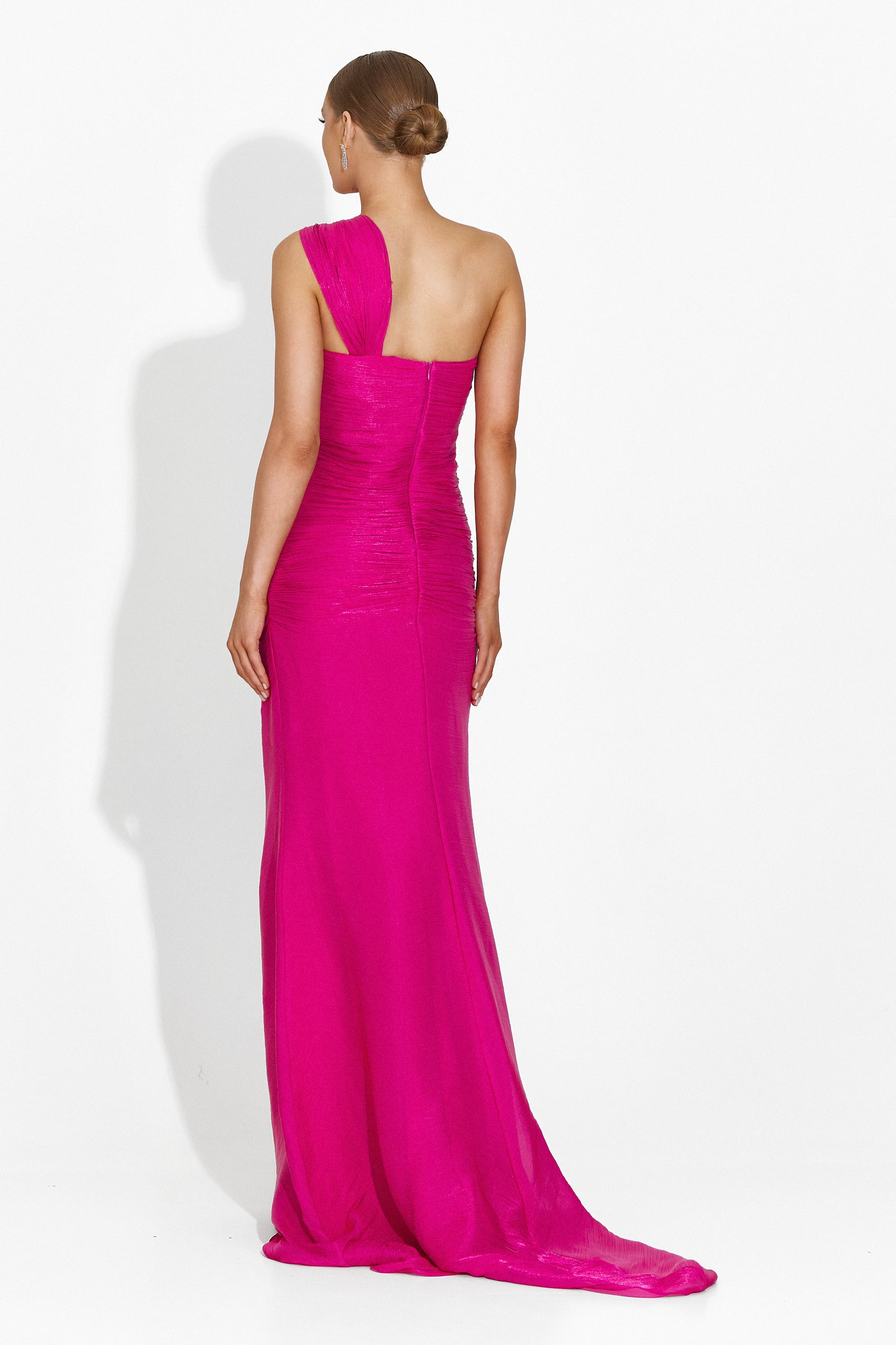 Rochie dama lunga fucsia Brandie Bogas