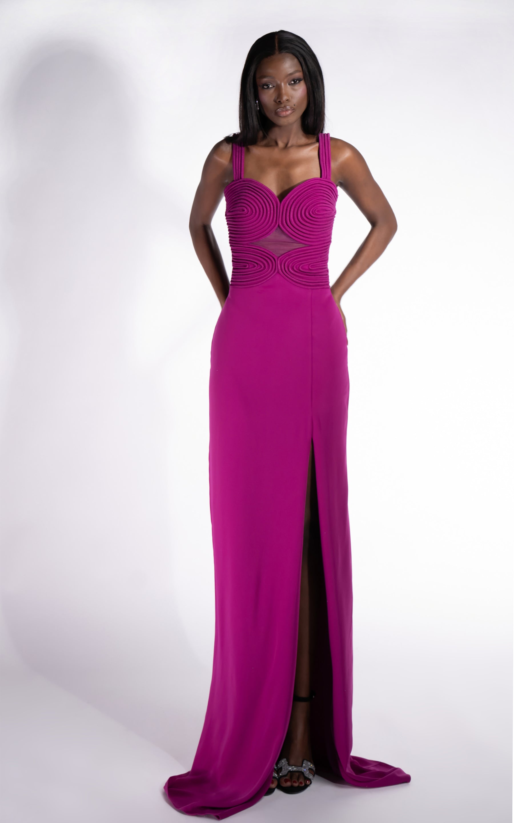 Rochie dama lunga fucsia Ingryd Bogas