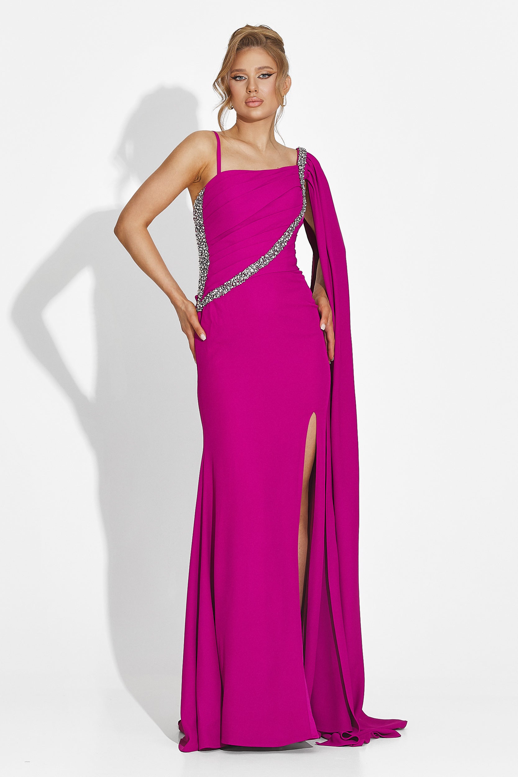 Rochie dama lunga fucsia Libre Bogas