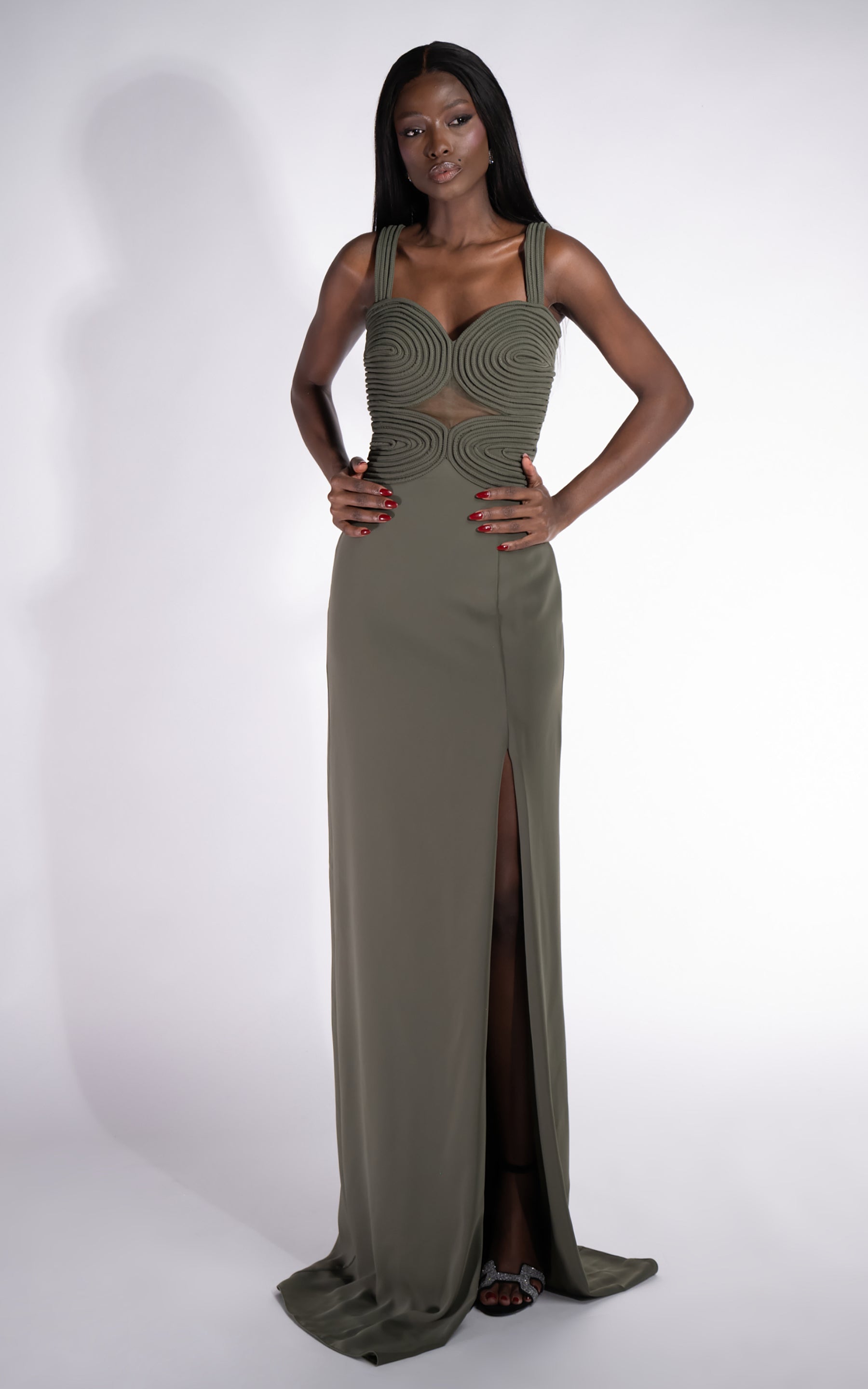 Rochie dama lunga kaki Ingryd Bogas