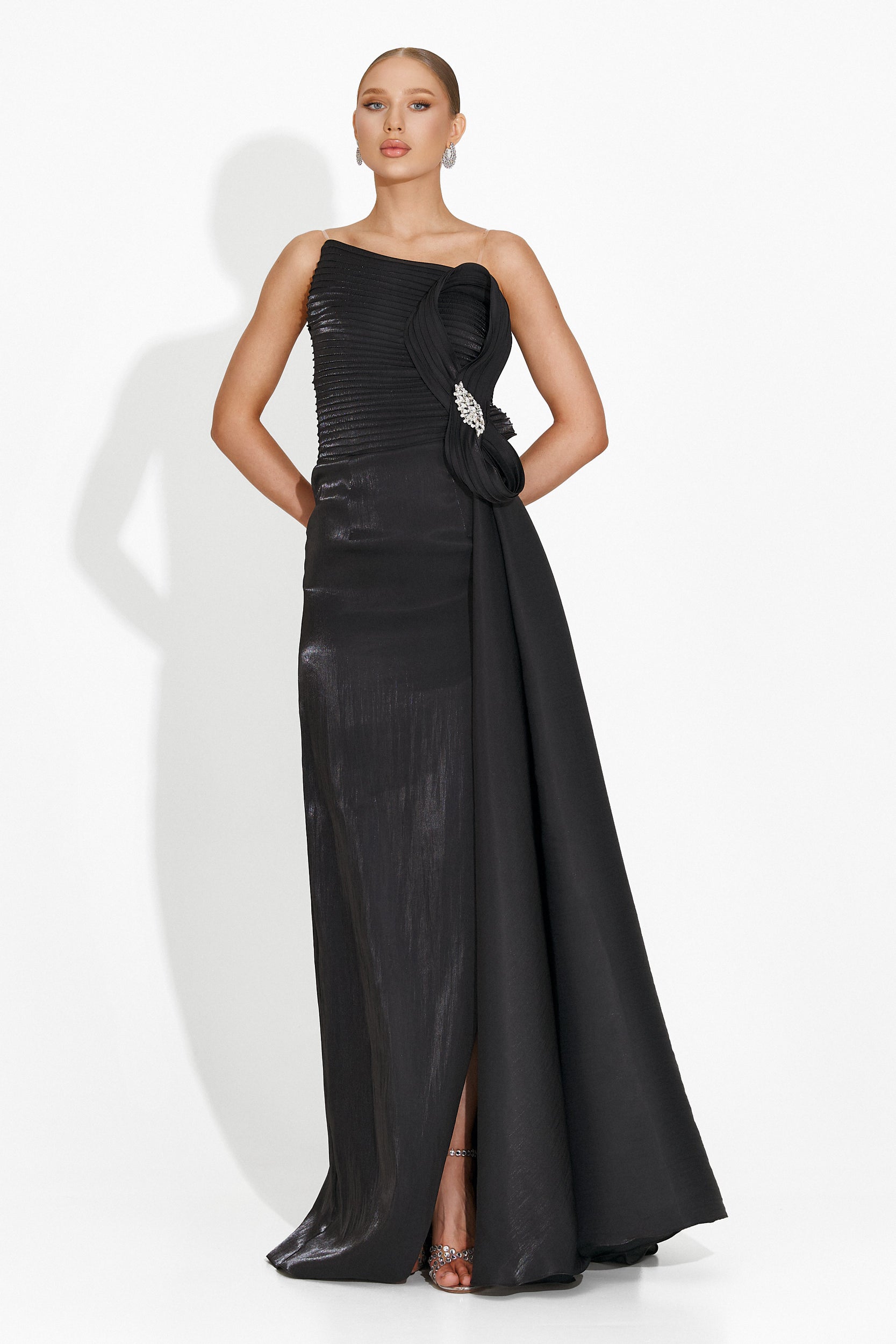 Rochie dama lunga neagra Verlie Bogas