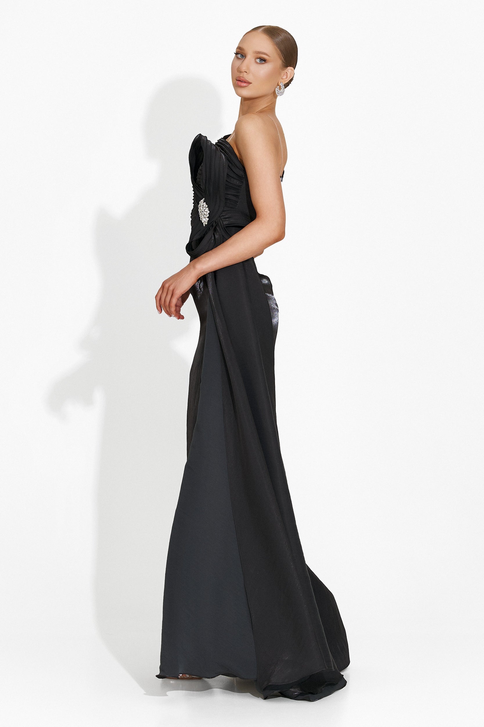 Rochie dama lunga neagra Verlie Bogas