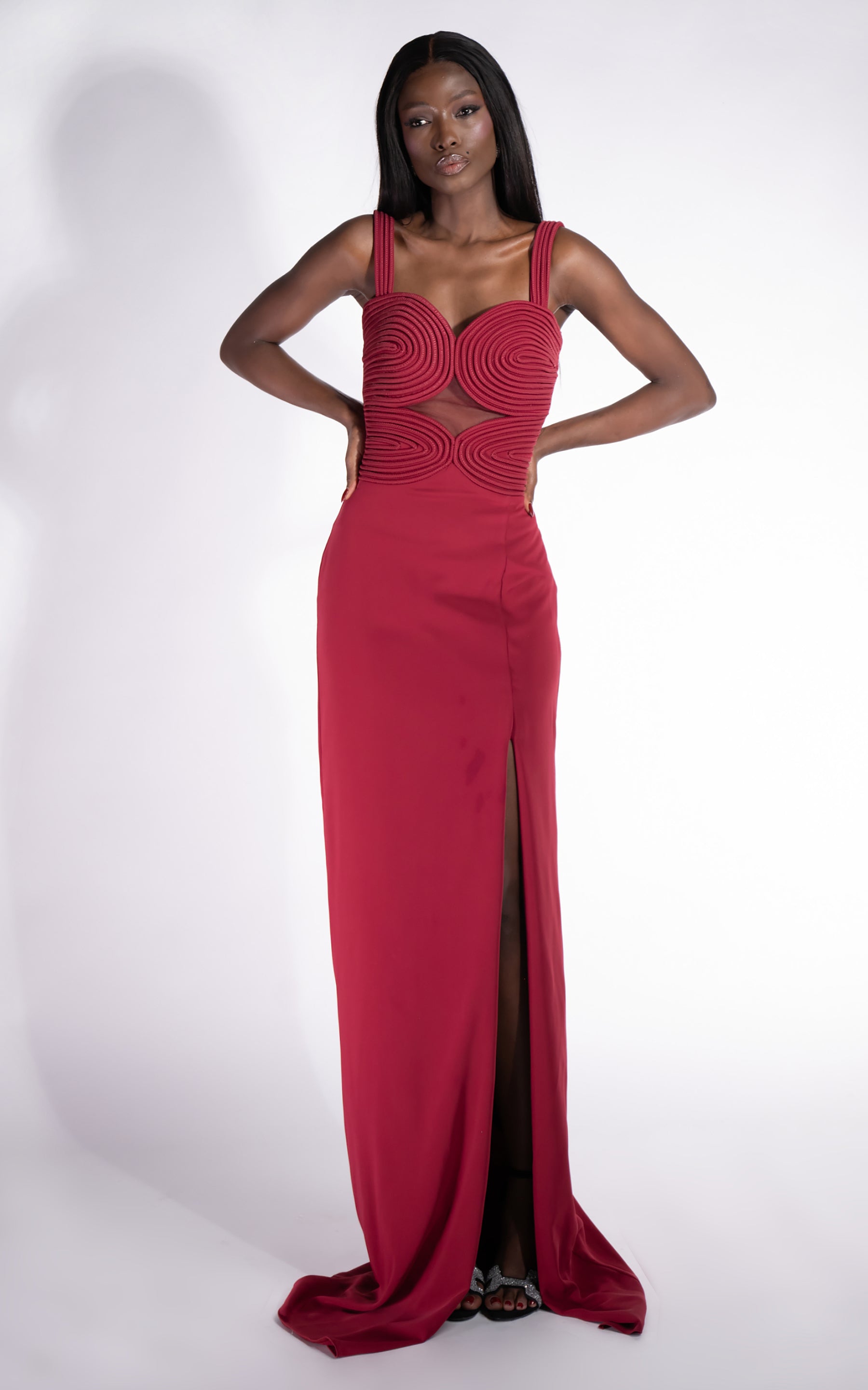 Rochie dama lunga rosie Ingryd Bogas