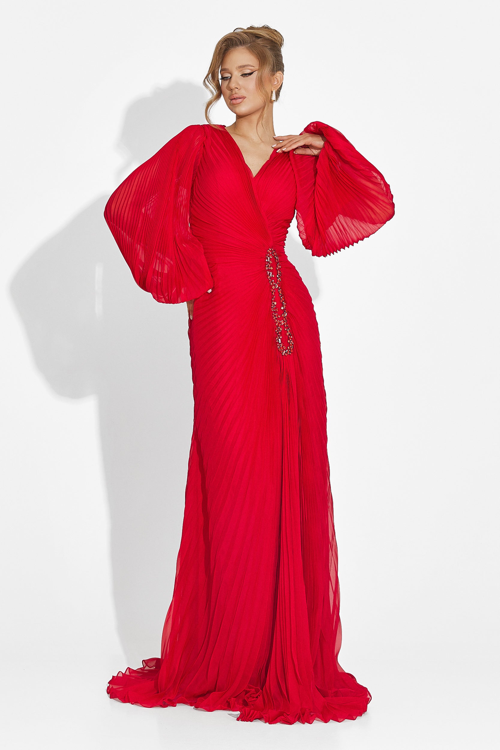 Rochie dama lunga rosie Linares Bogas