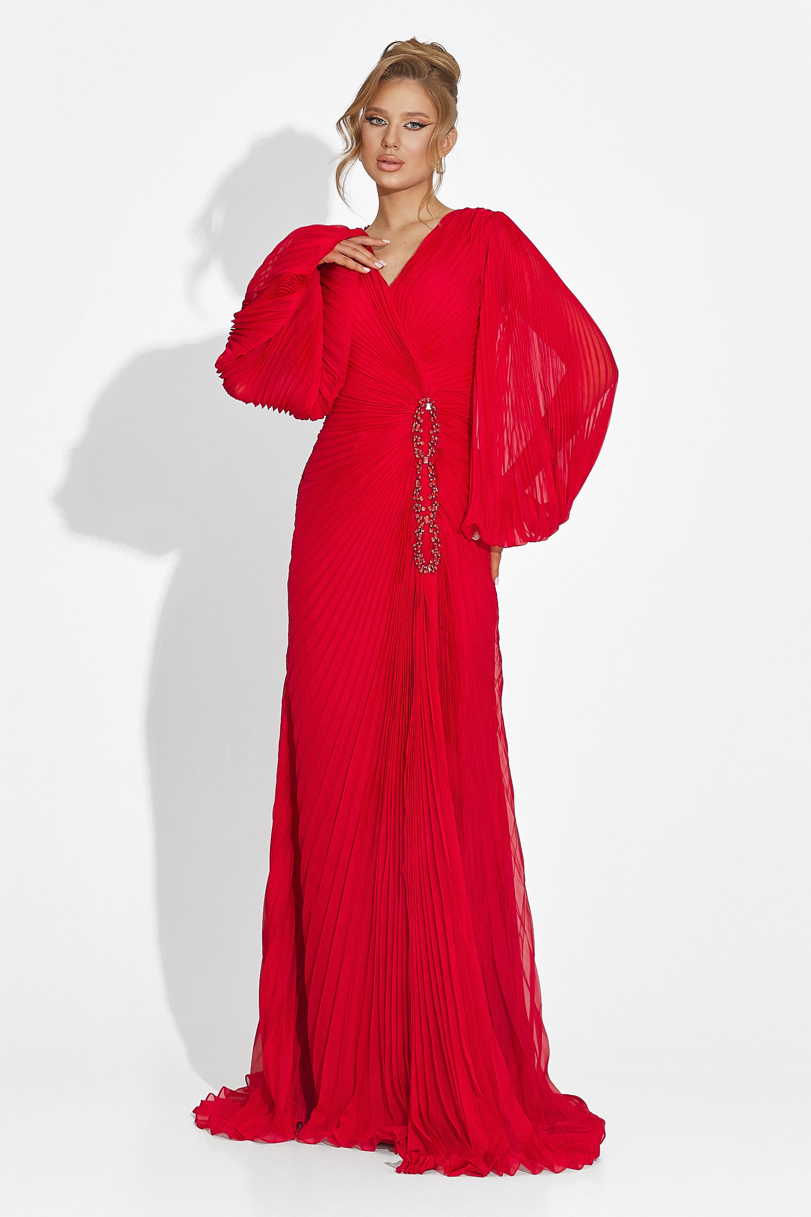 Rochie dama lunga rosie Linares Bogas