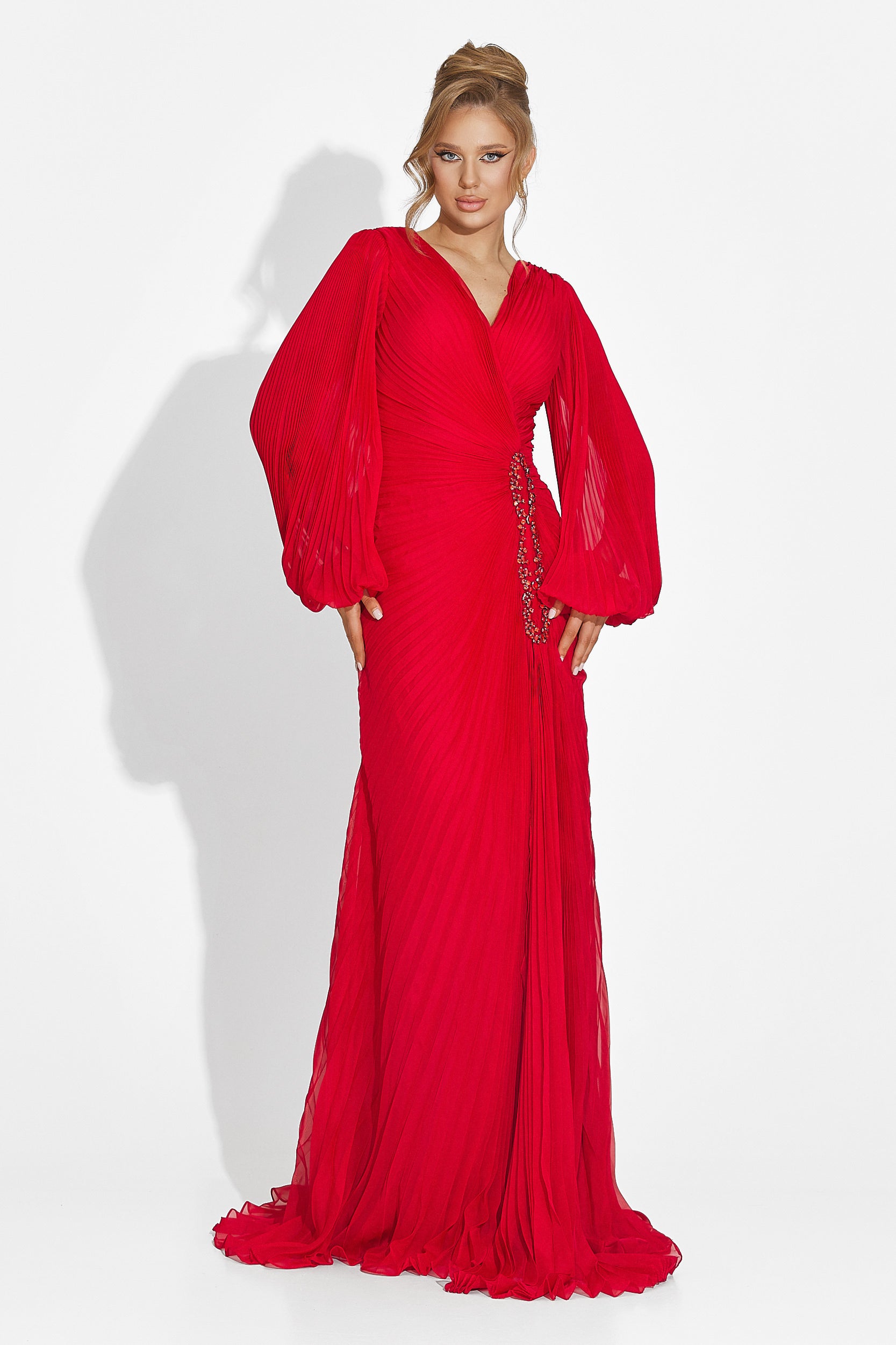 Rochie dama lunga rosie Linares Bogas