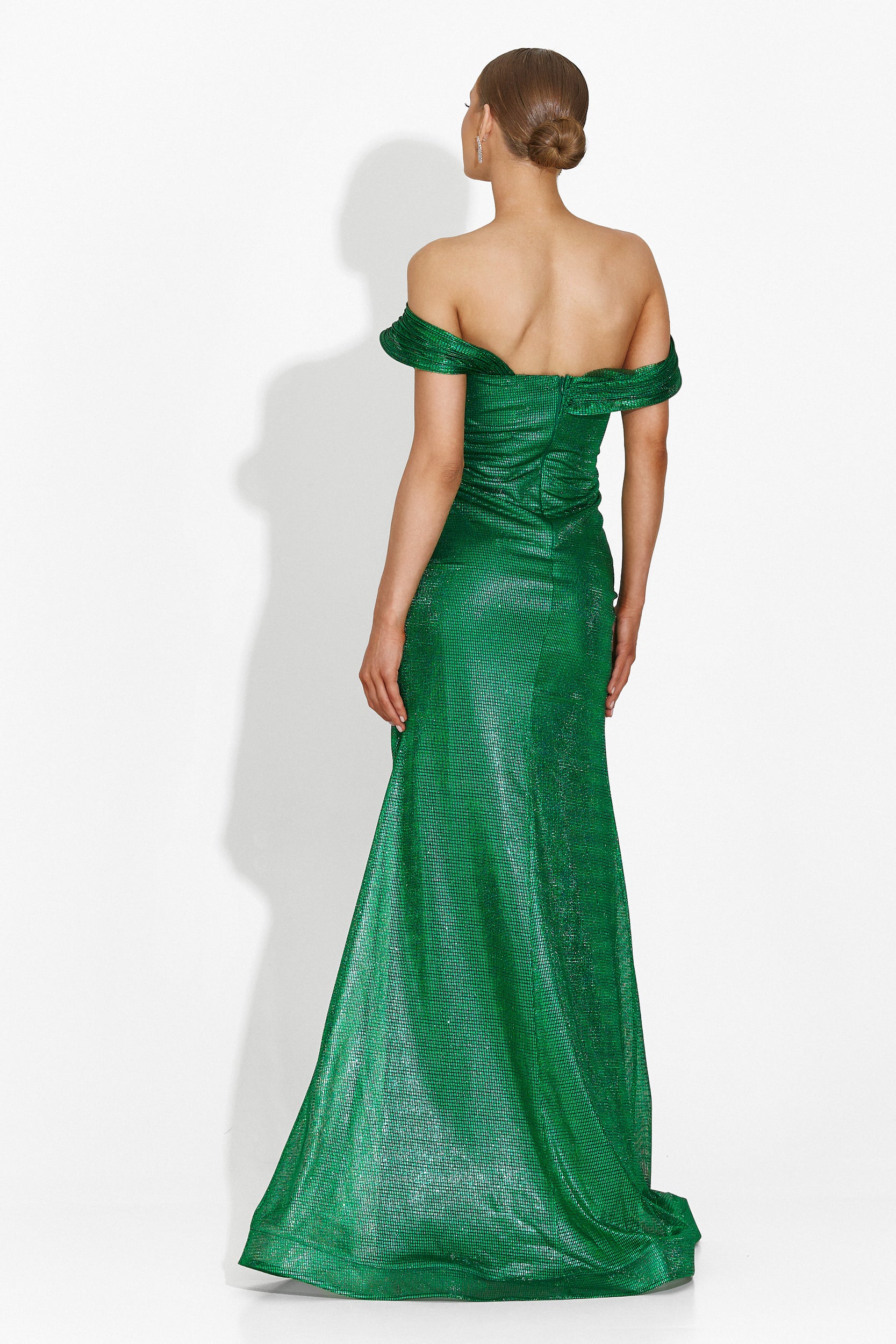 Rochie dama lunga verde Stephane Bogas